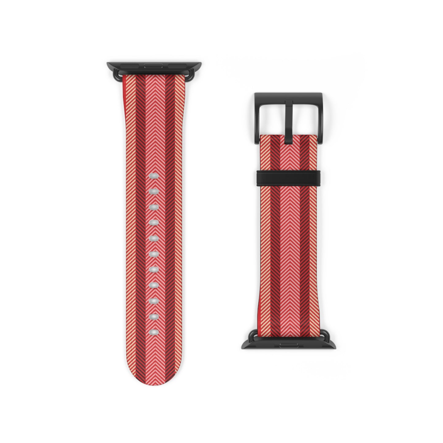 Red Striped Silicone Watch Band — Sporty Apple Watch Strap
