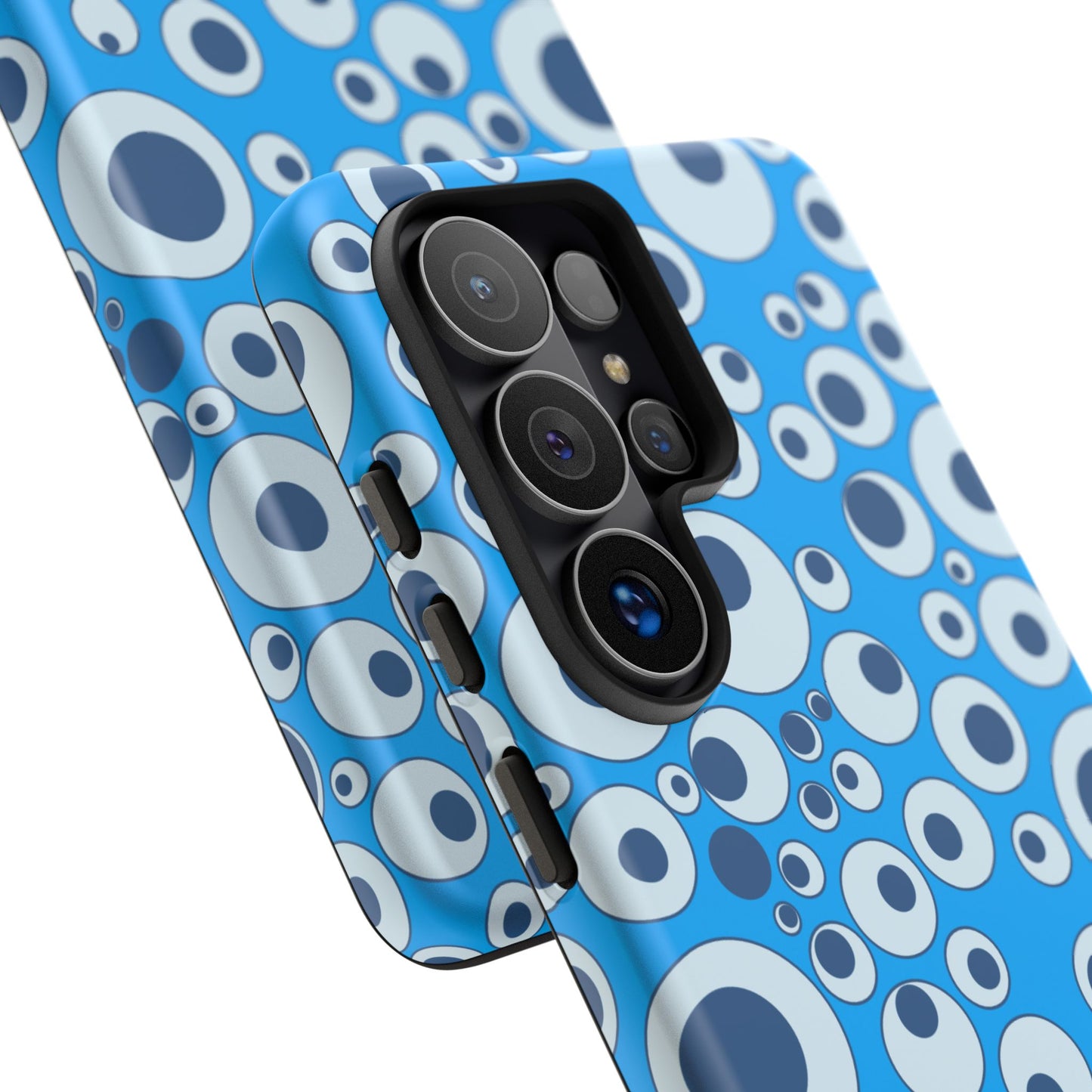 Blue Bubble Pattern Tough Phone Case — Retro Pop Circles Design