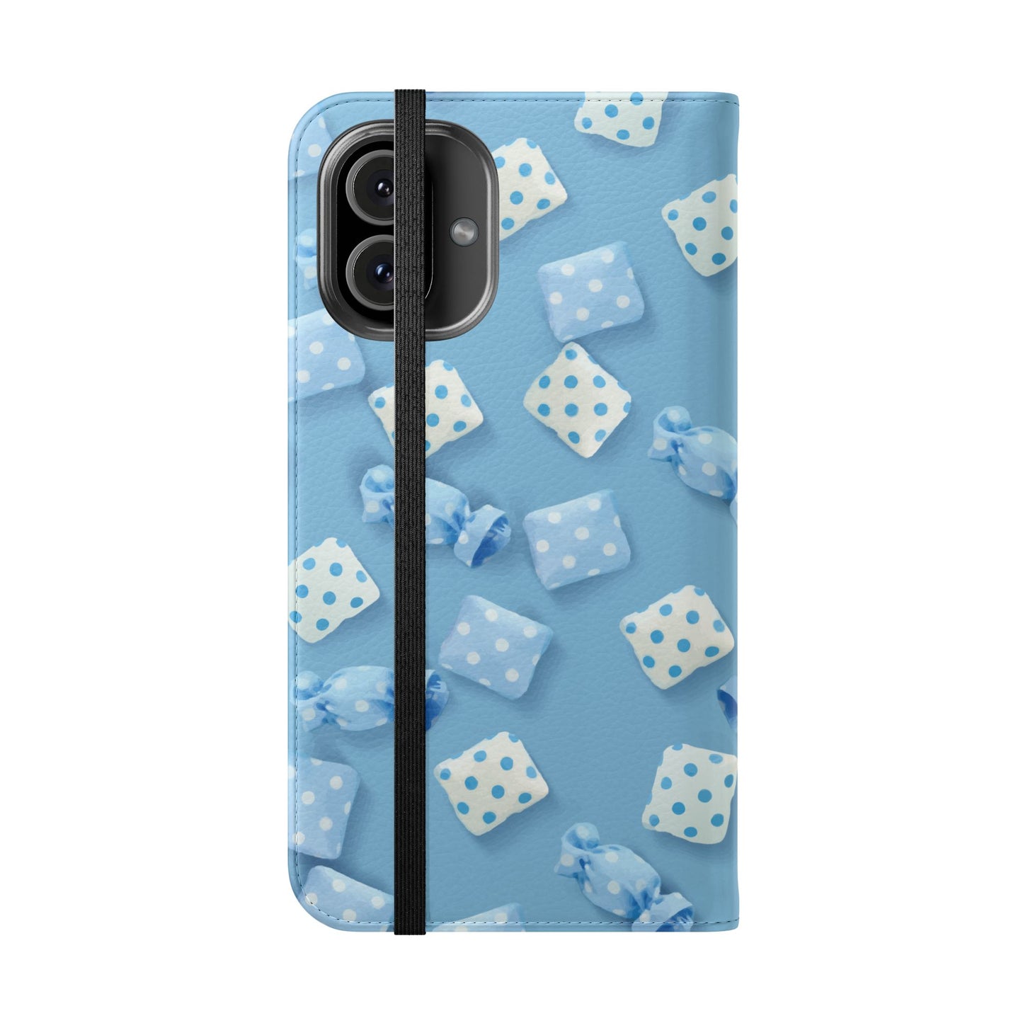 Pastel Blue Fabric Candy Flip Phone Case — Candy Wallet Cover