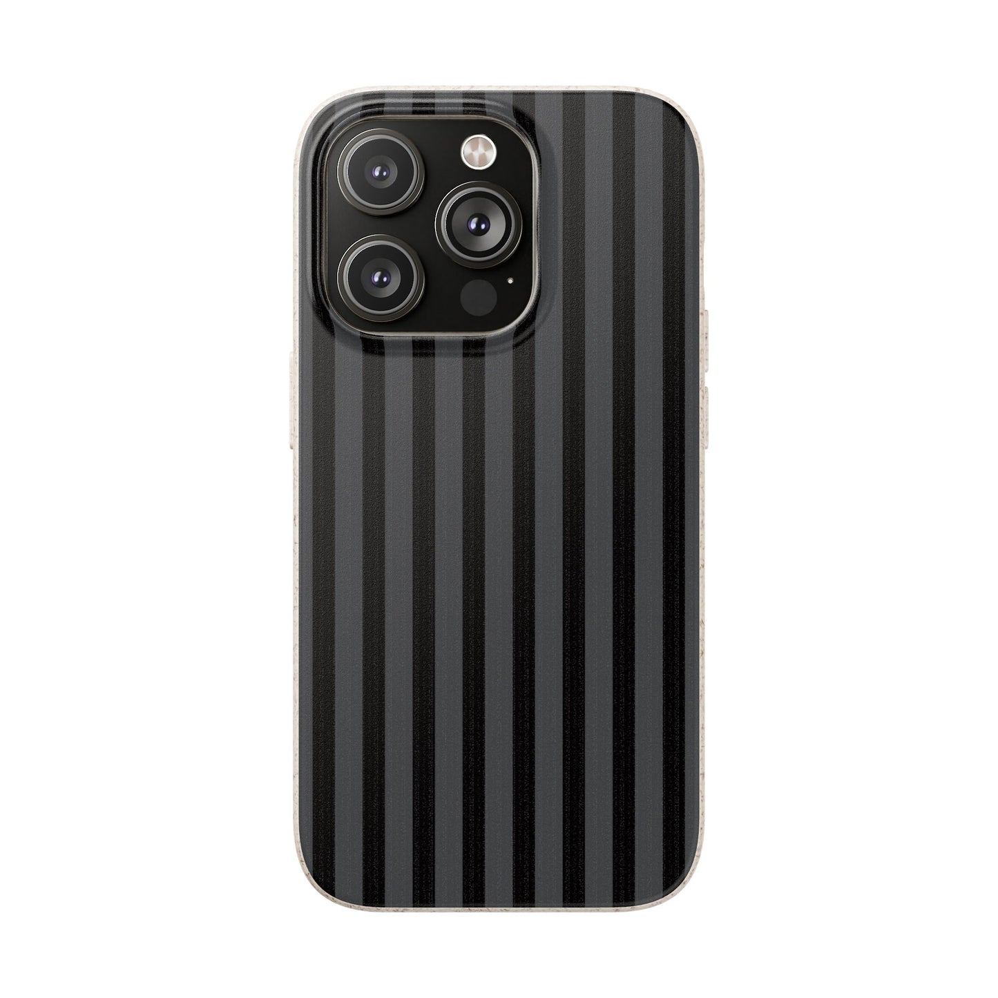 Biodegradable Black Vertical Stripe Phone Cover for Apple iPhone and Samsung Galaxy.