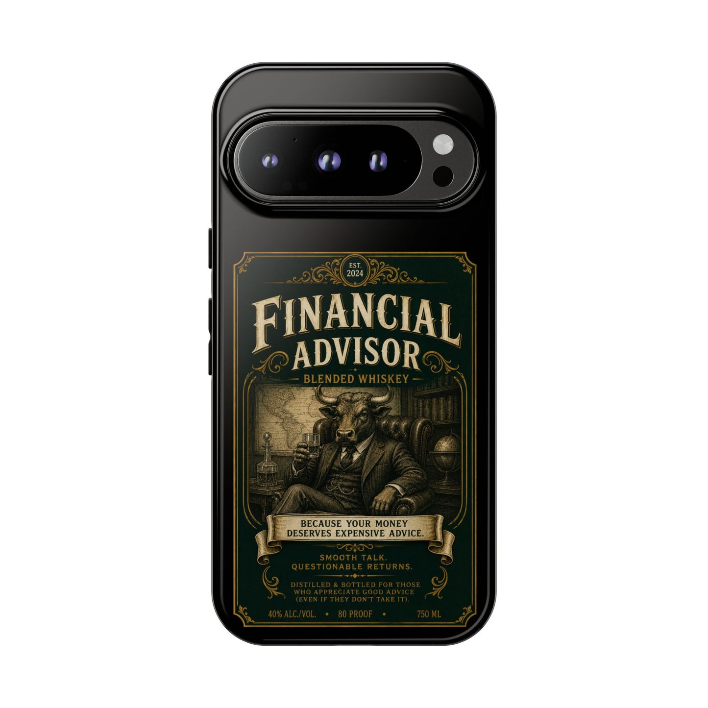Financial Advisor Phone Case — Vintage Whiskey Label Design