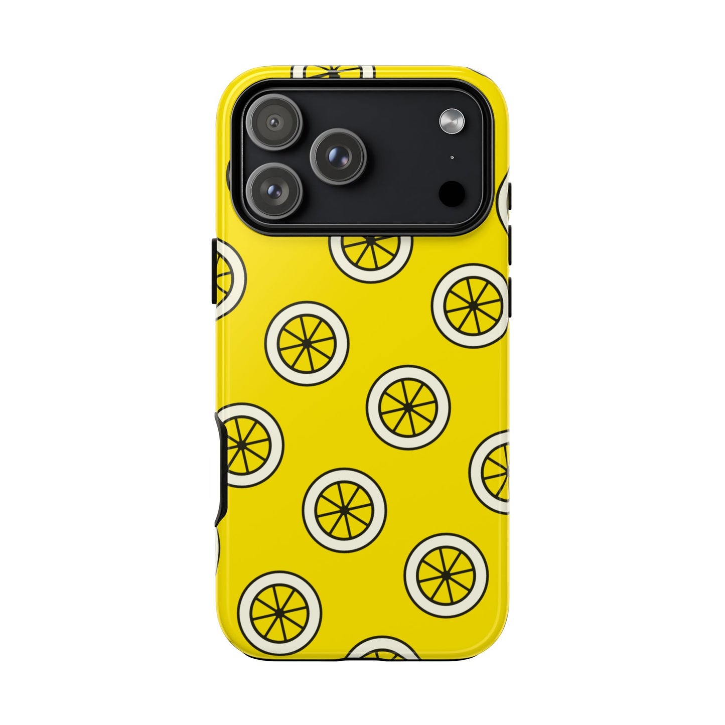 Yellow Lemon Pattern Tough Phone Case — Bright Citrus Protective Cover