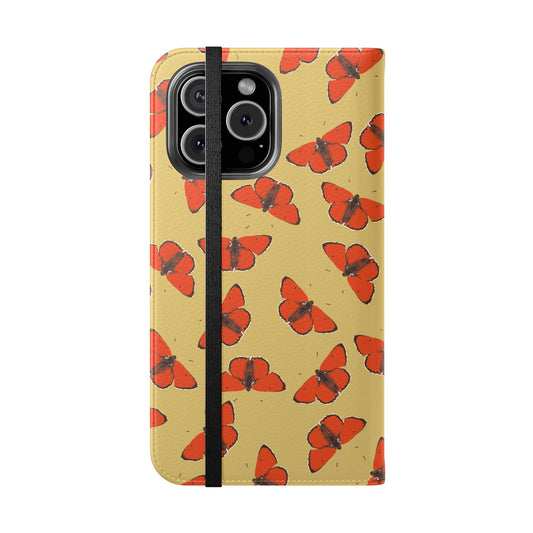 Red Butterflies Flip Phone Case — Flip Wallet Cover