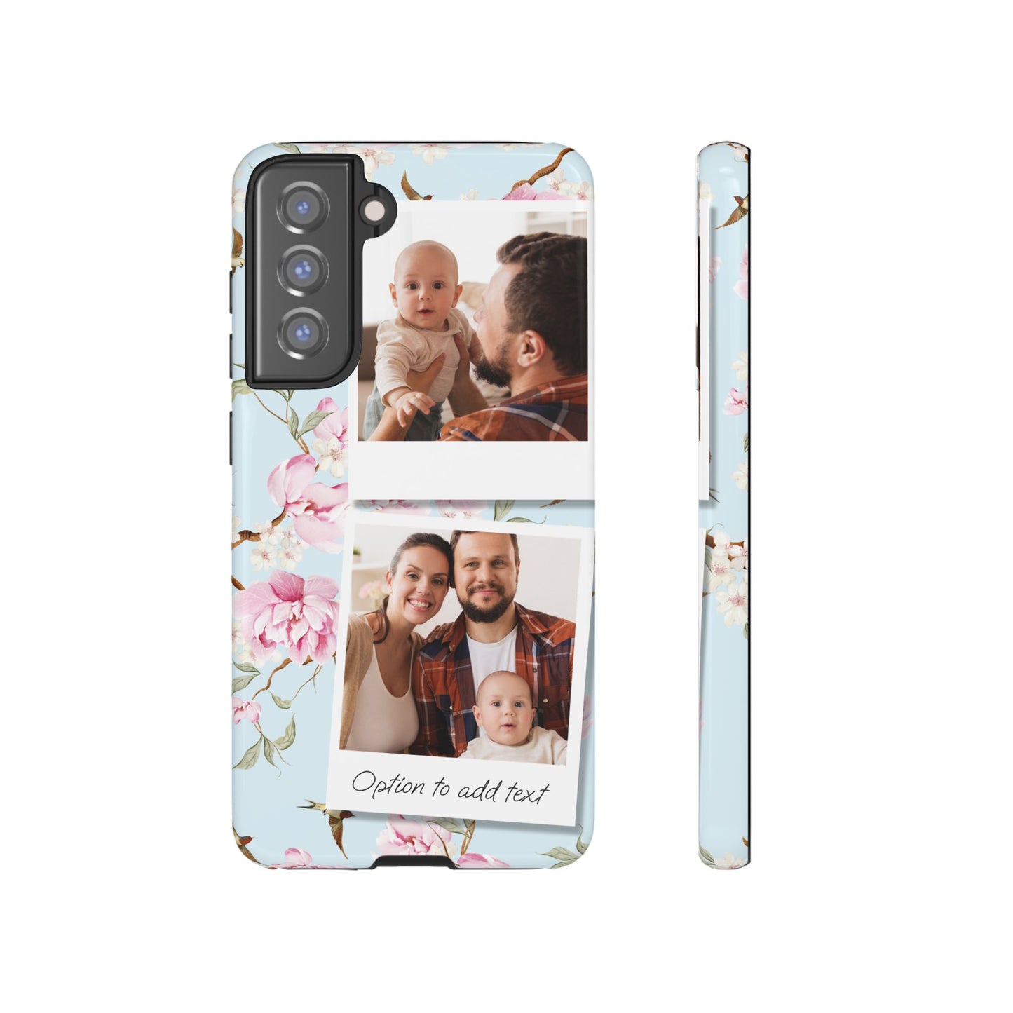 Two image Personalised Floral Photo Collage Tough Case — Personalised Family Phone Case