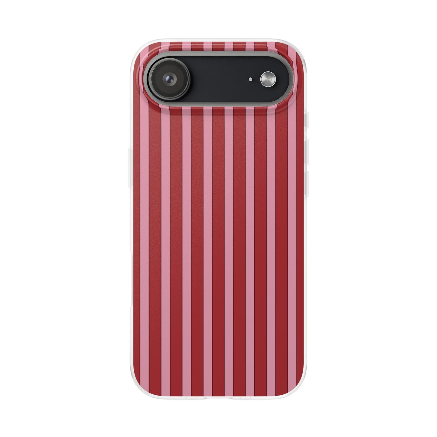 Red Vertical Stripe Protective Flexi Case for Apple iPhone, Samsung Galaxy.