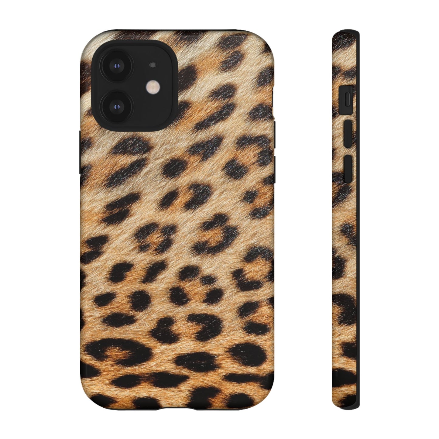 Leopard Print Tough Phone Case — Durable Protective Case with Wild Animal Fur Design