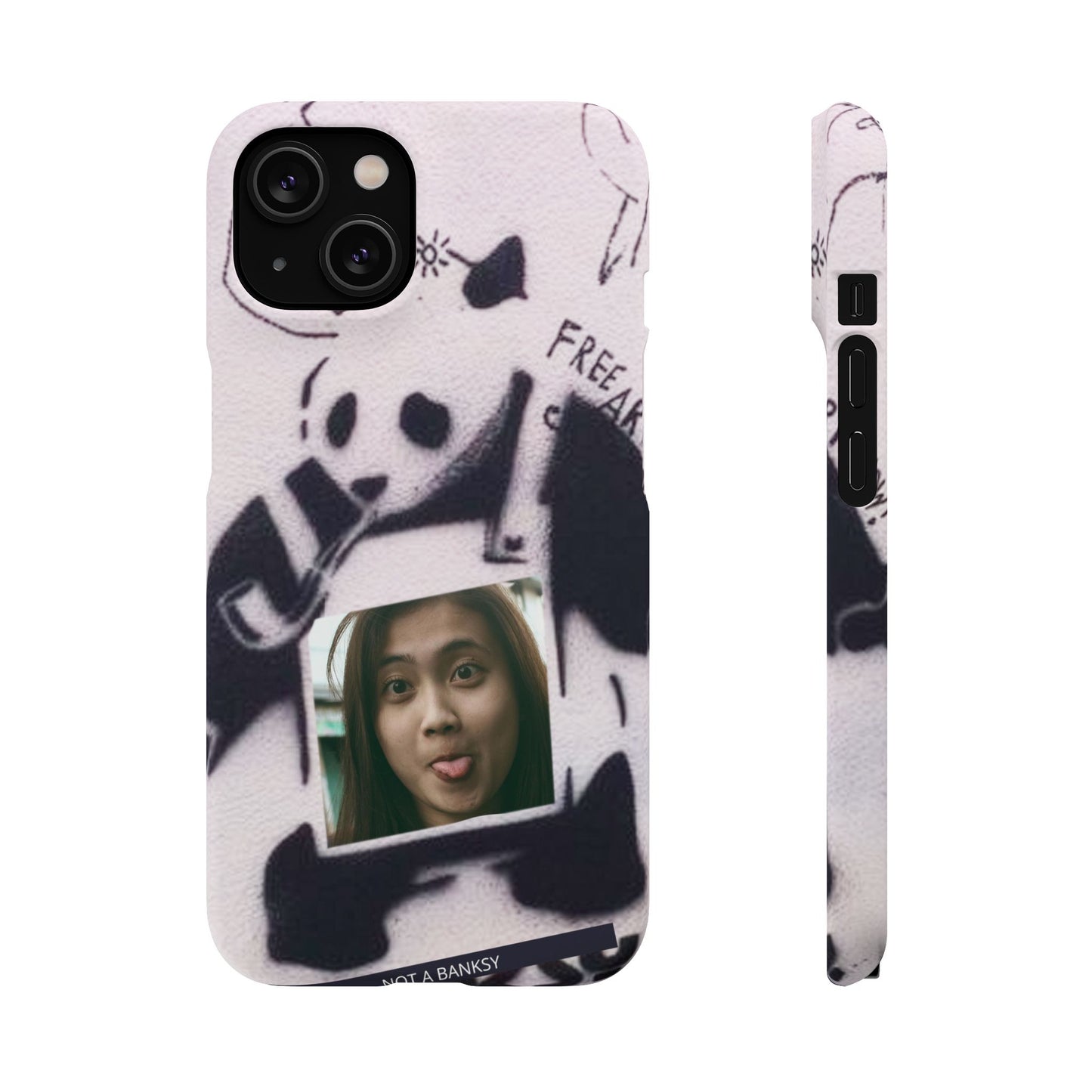 Single Image Personalised Panda Stencil Slim Phone Case for Apple iPhone, Samsung Galaxy and Google Pixel.