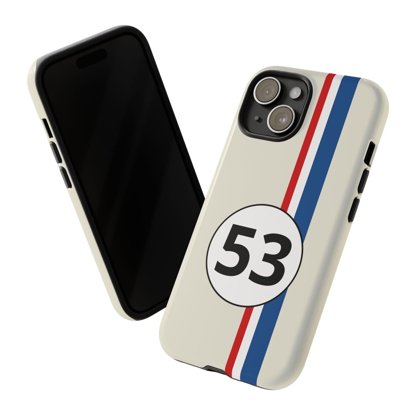 Racing Stripe Personalised Number Tough Phone Case for Apple iPhone, Samsung Galaxy and Google Pixel.
