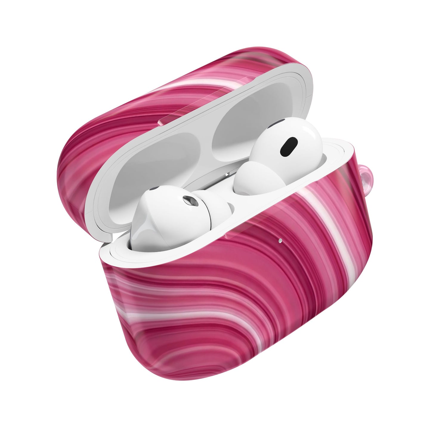 Pink Marble AirPod Case — Swirled Abstract Protective Charging Case