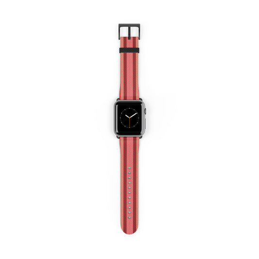 Red Striped Silicone Watch Band — Sporty Apple Watch Strap
