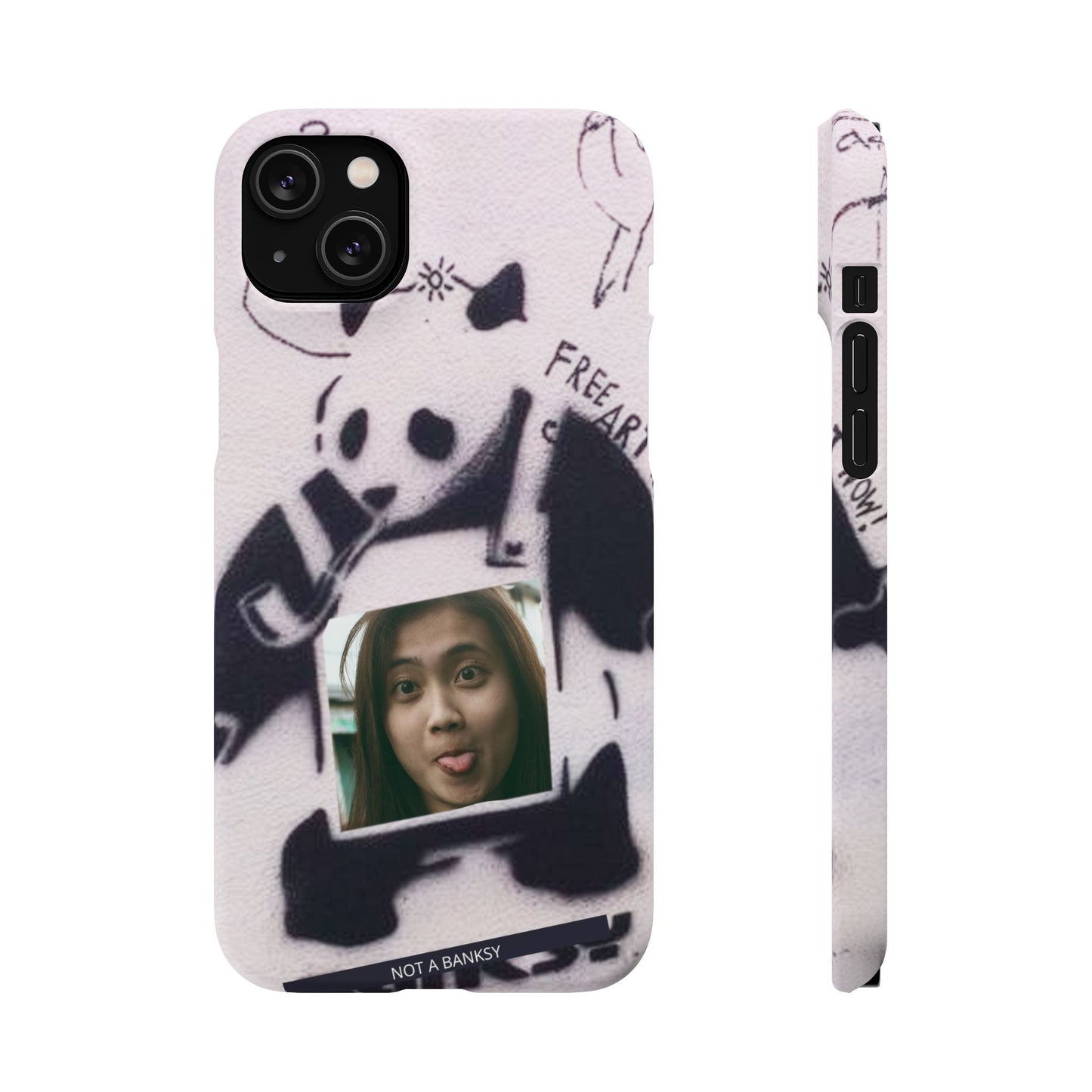 Single Image Personalised Panda Stencil Slim Phone Case for Apple iPhone, Samsung Galaxy and Google Pixel.