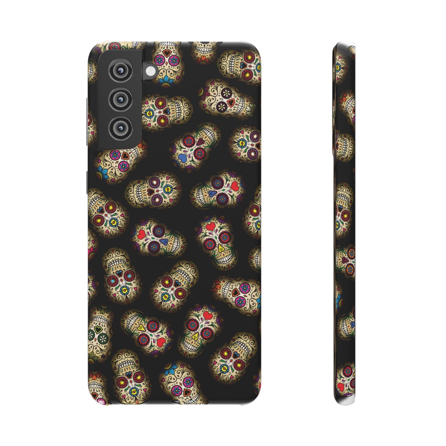 Sugar Skull — Day of the Dead Floral Slim Case for Apple iPhone, Samsung Galaxy and Google Pixel.
