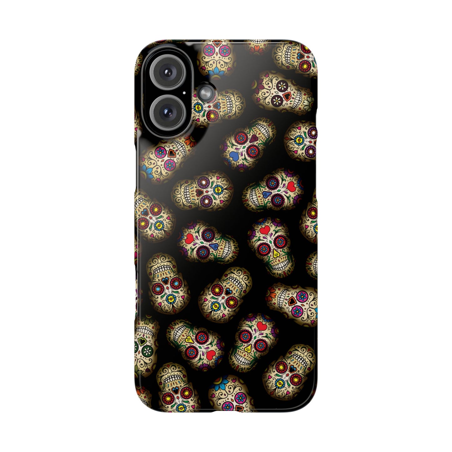 Sugar Skull — Day of the Dead Floral Slim Case for Apple iPhone, Samsung Galaxy and Google Pixel.