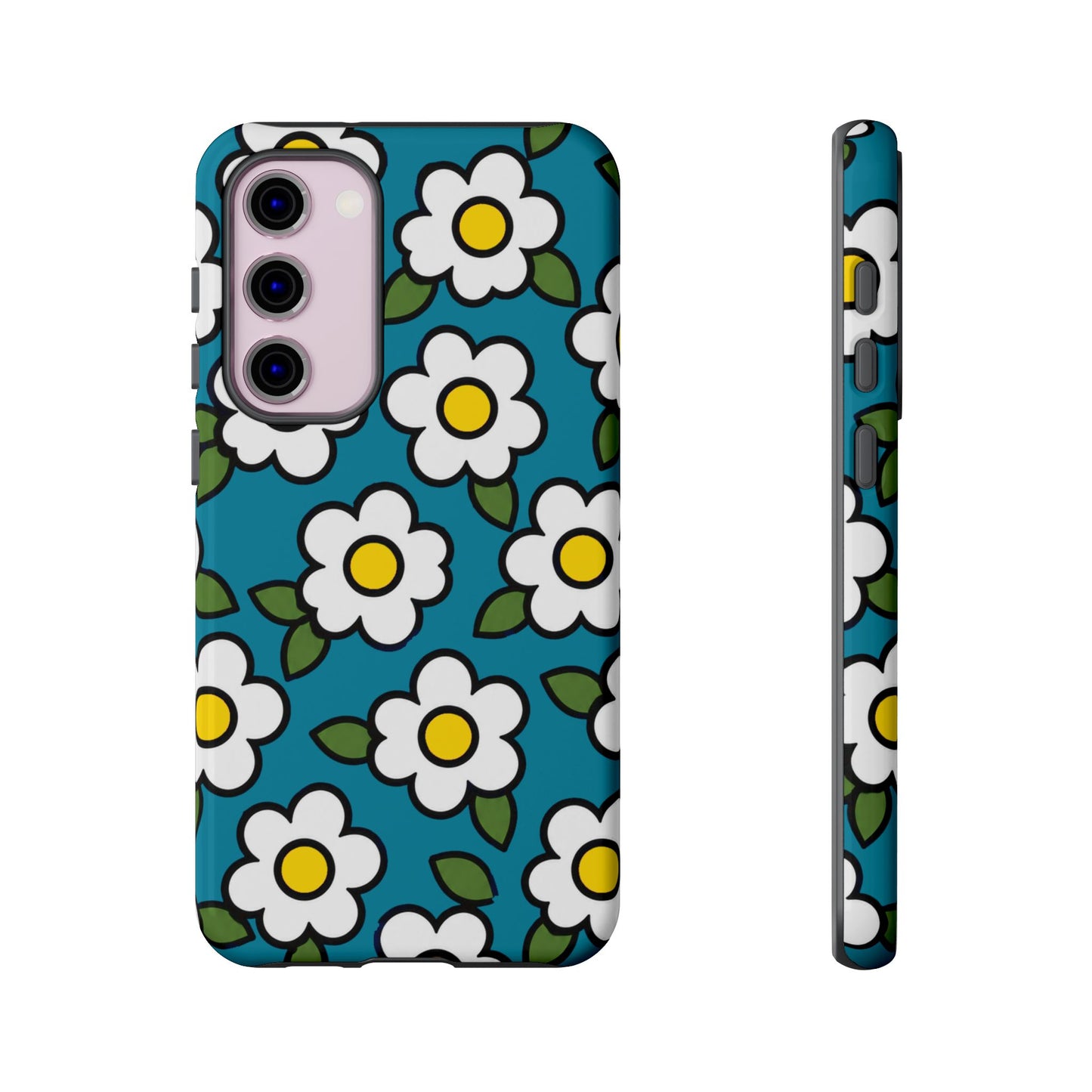 Blue Daisy Tough Phone Case — Floral Protective iPhone Cover