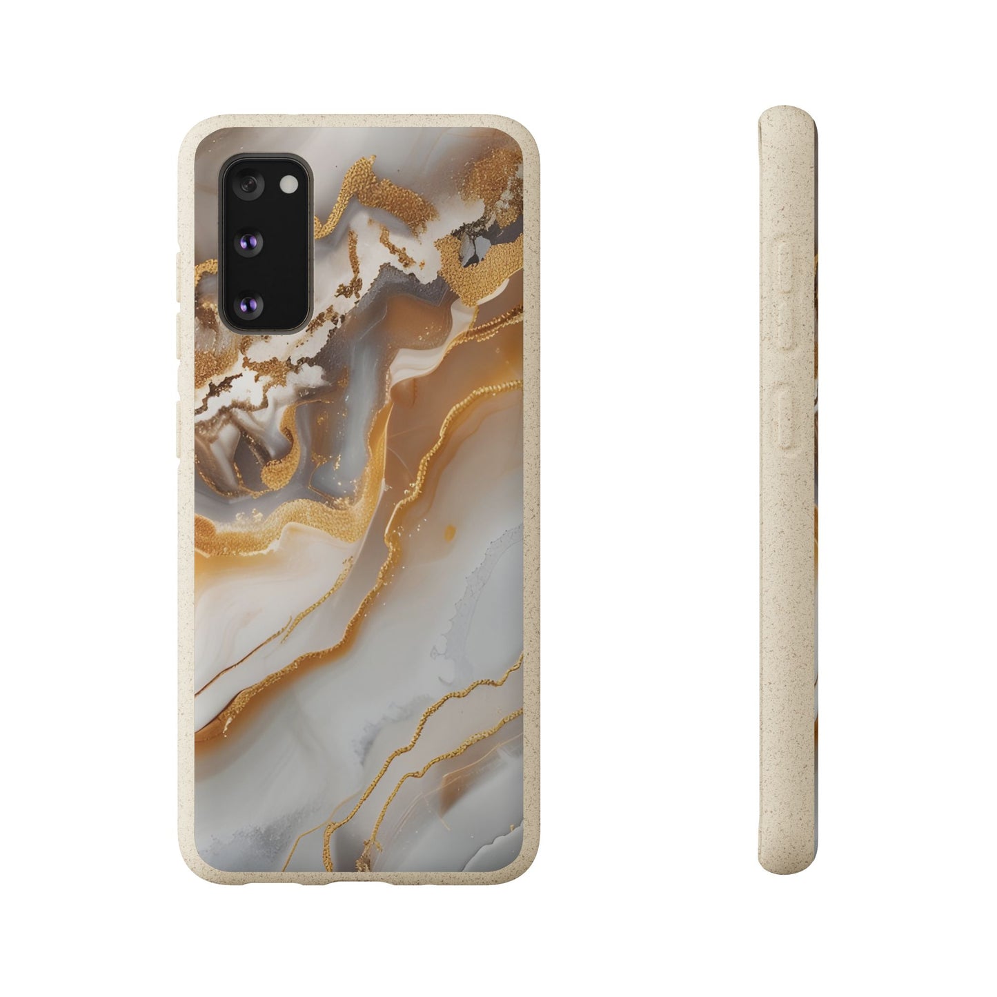 Biodegradable Marble Phone Case — Earth-Tone Agate, Eco-Friendly Phone Cover for Apple iPhone and Samsung Galaxy.