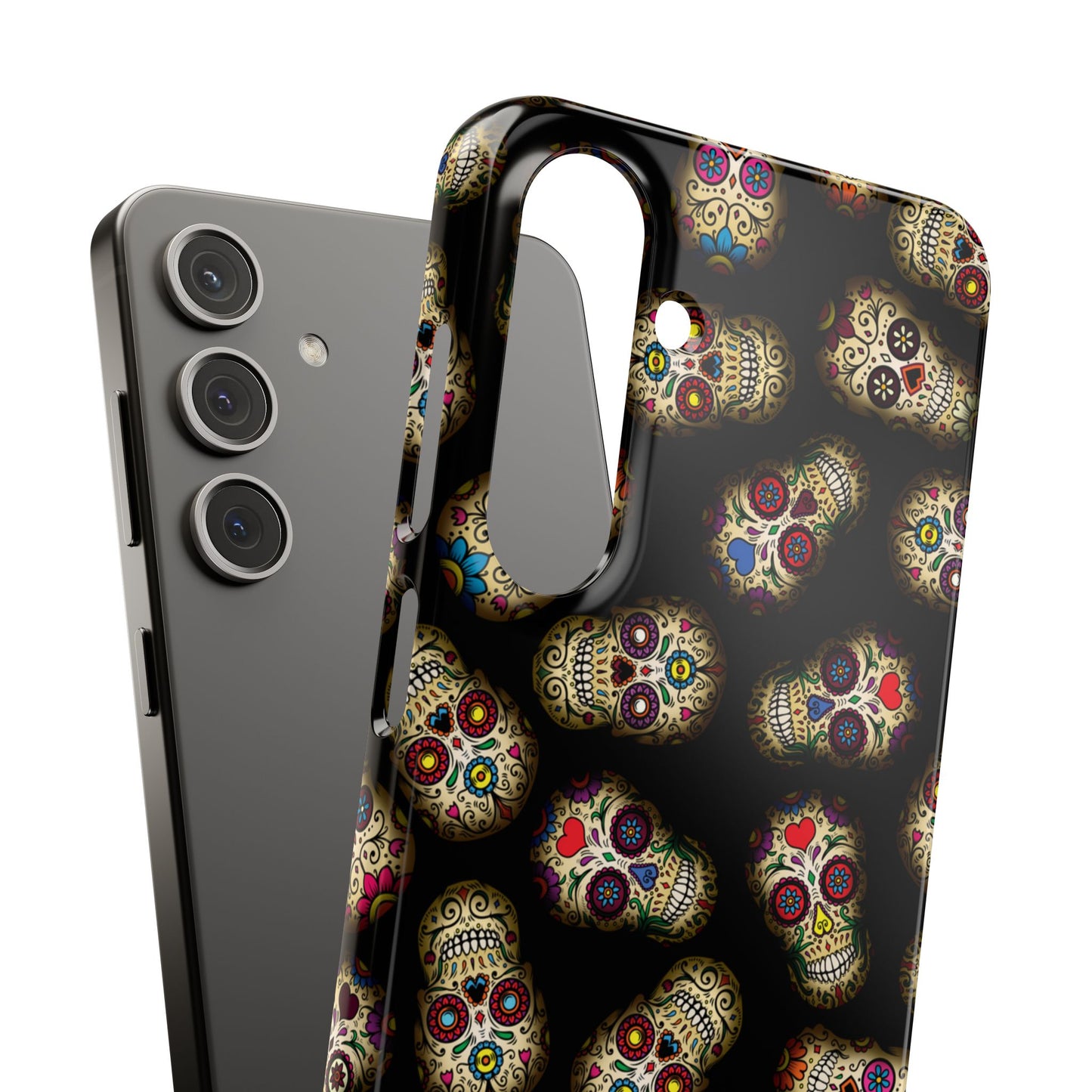 Sugar Skull — Day of the Dead Floral Slim Case for Apple iPhone, Samsung Galaxy and Google Pixel.