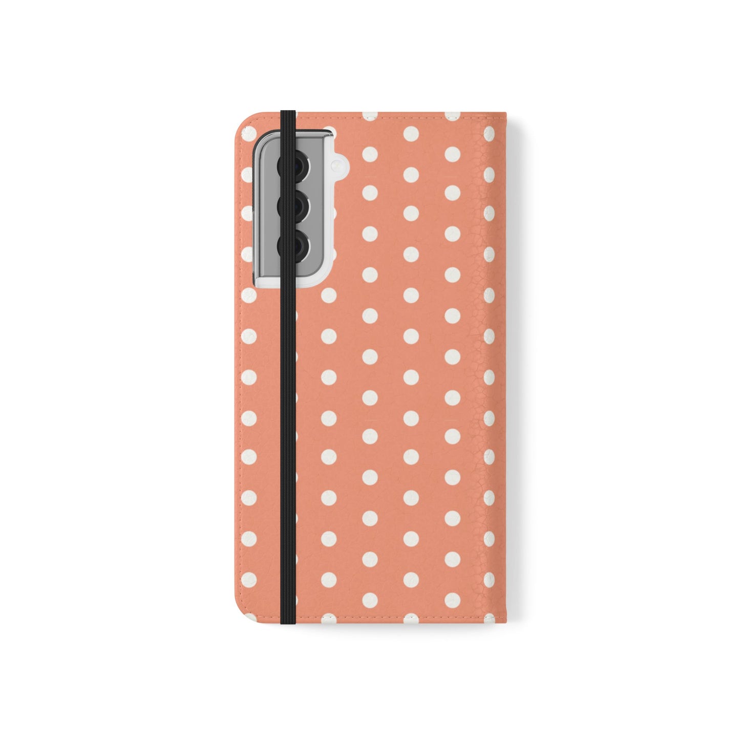 Polka Dot Flip Phone Case — Salmon Polka Dot Wallet Cover