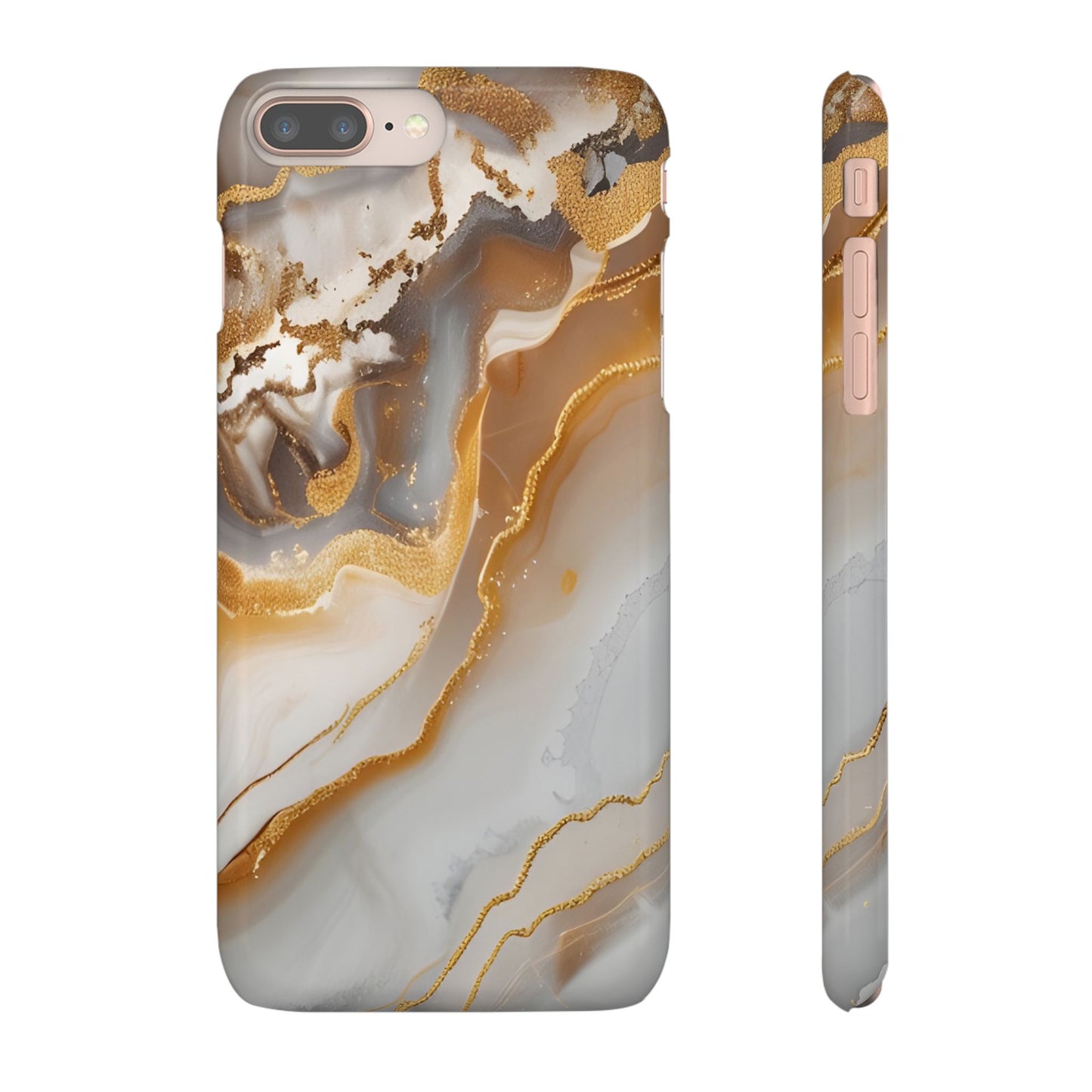 Gold Agate Phone Case – Marble Geode Snap Case