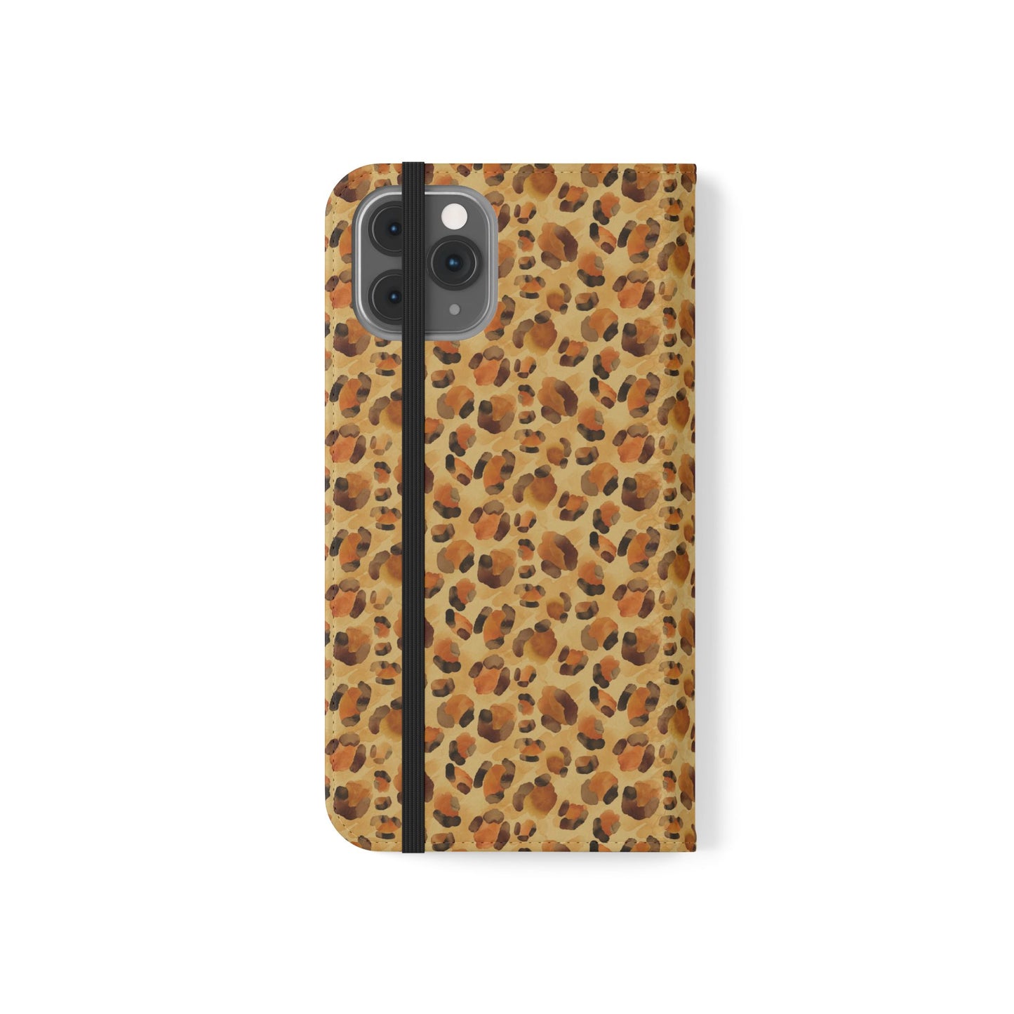 Leopard Print Flip Phone Case — Cardholder Wallet Folio