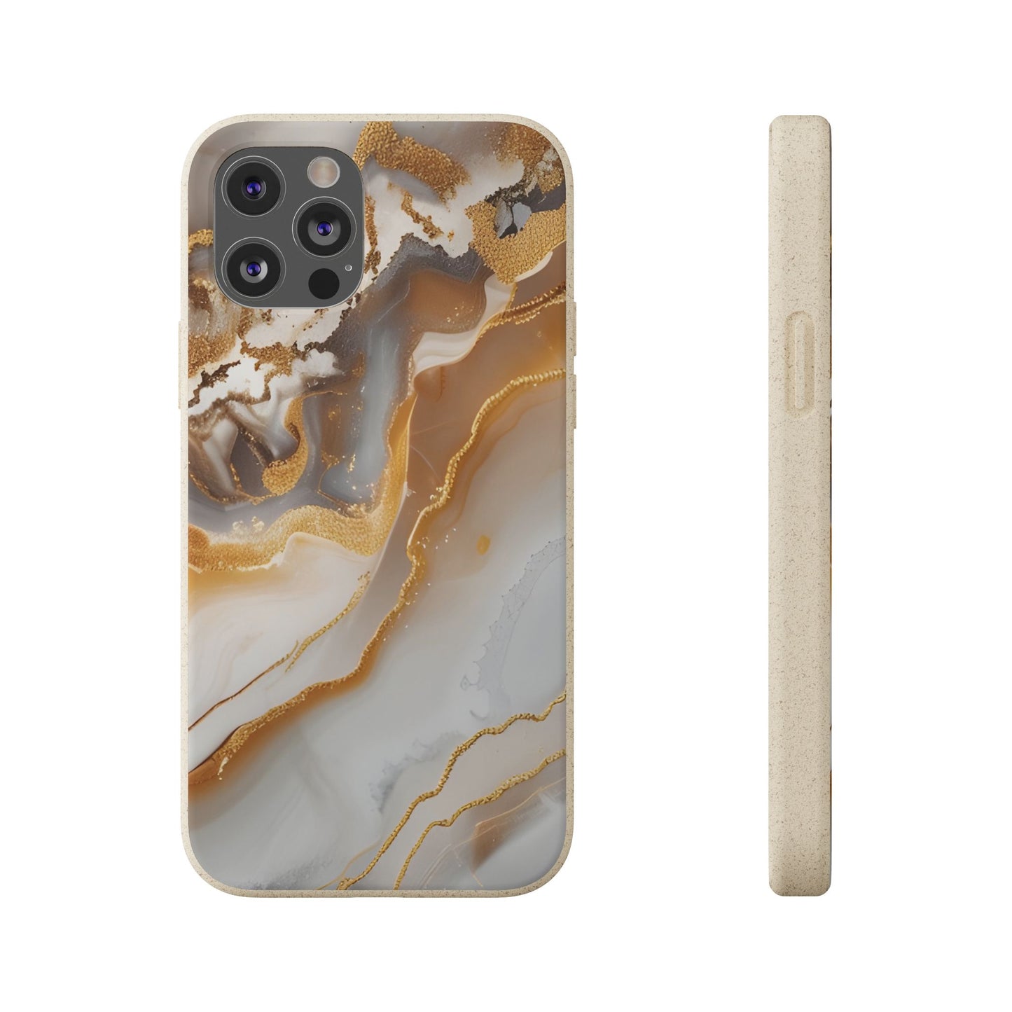 Biodegradable Marble Phone Case — Earth-Tone Agate, Eco-Friendly Phone Cover for Apple iPhone and Samsung Galaxy.
