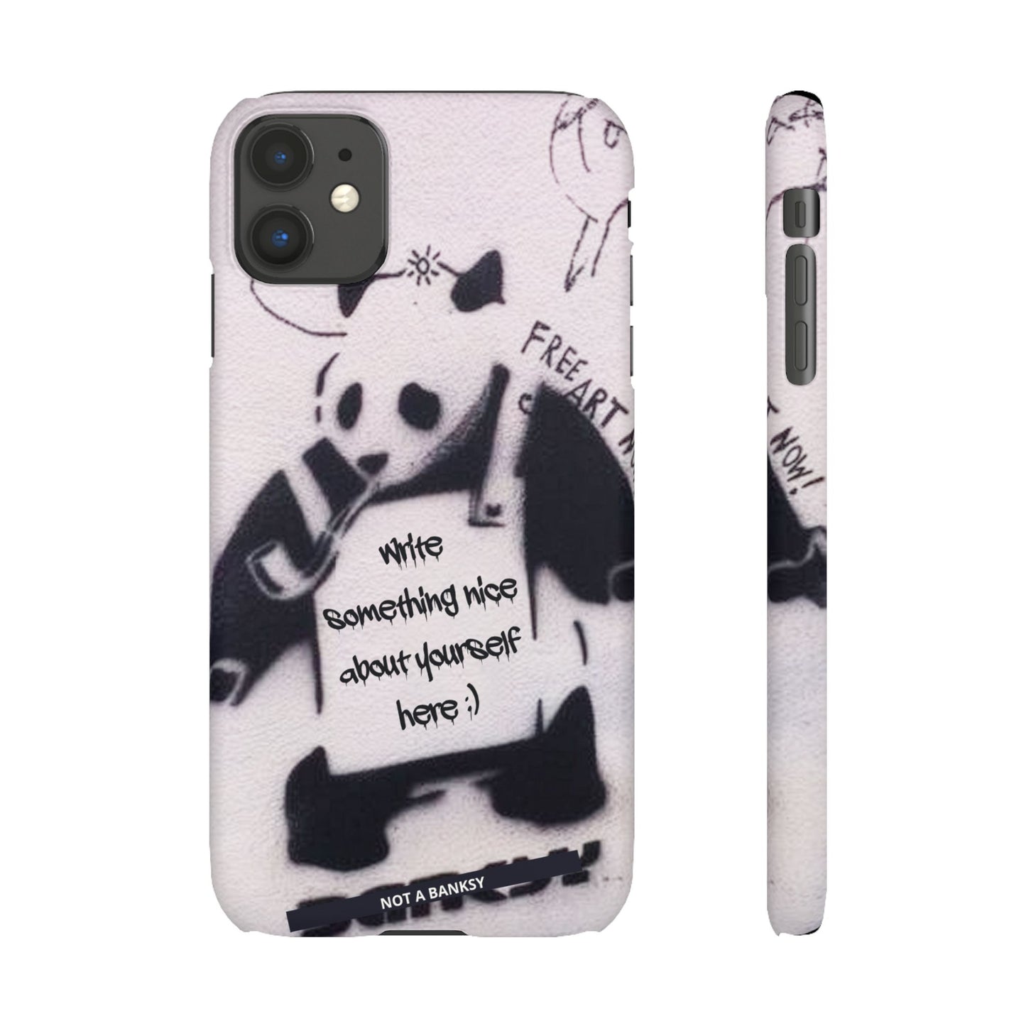 Personalised Panda Stencil Phone Case for Apple iPhone, Samsung Galaxy and Google Pixel.