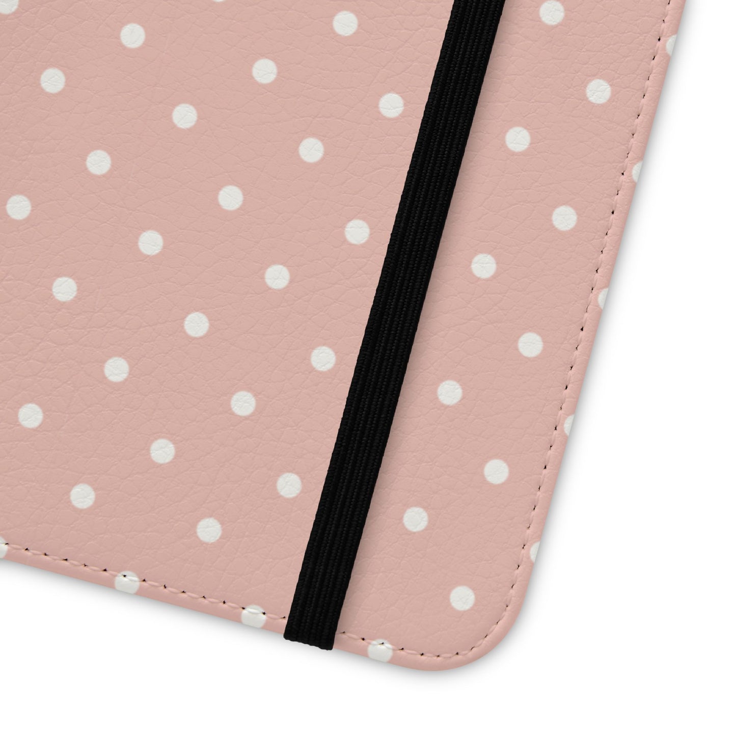 Polka Dot Flip Phone Case — Pastel Pink Polka Dot Wallet Cover
