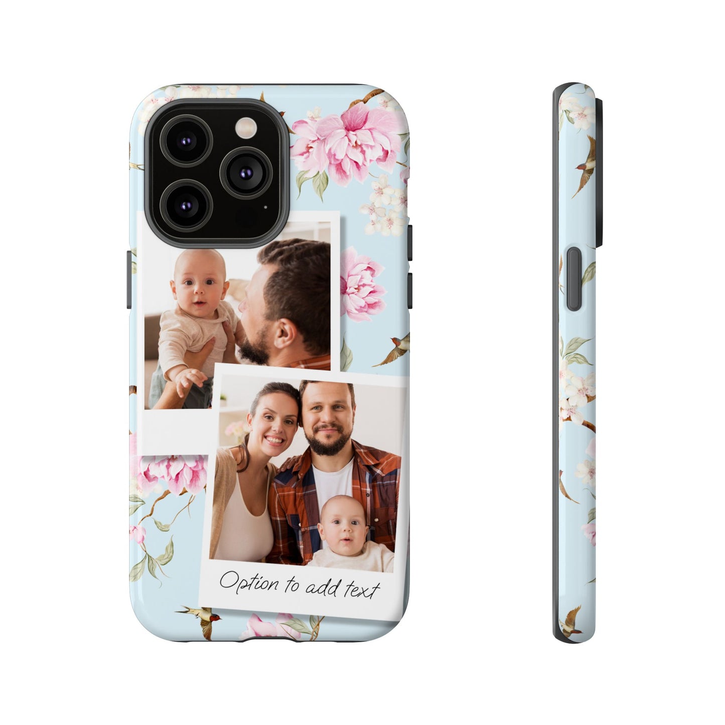 Two image Personalised Floral Photo Collage Tough Case — Personalised Family Phone Case