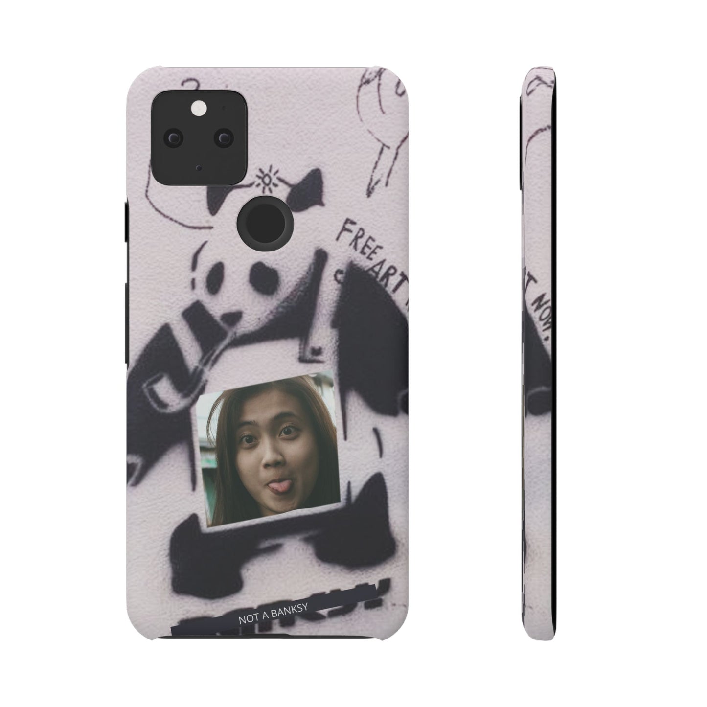 Single Image Personalised Panda Stencil Slim Phone Case for Apple iPhone, Samsung Galaxy and Google Pixel.