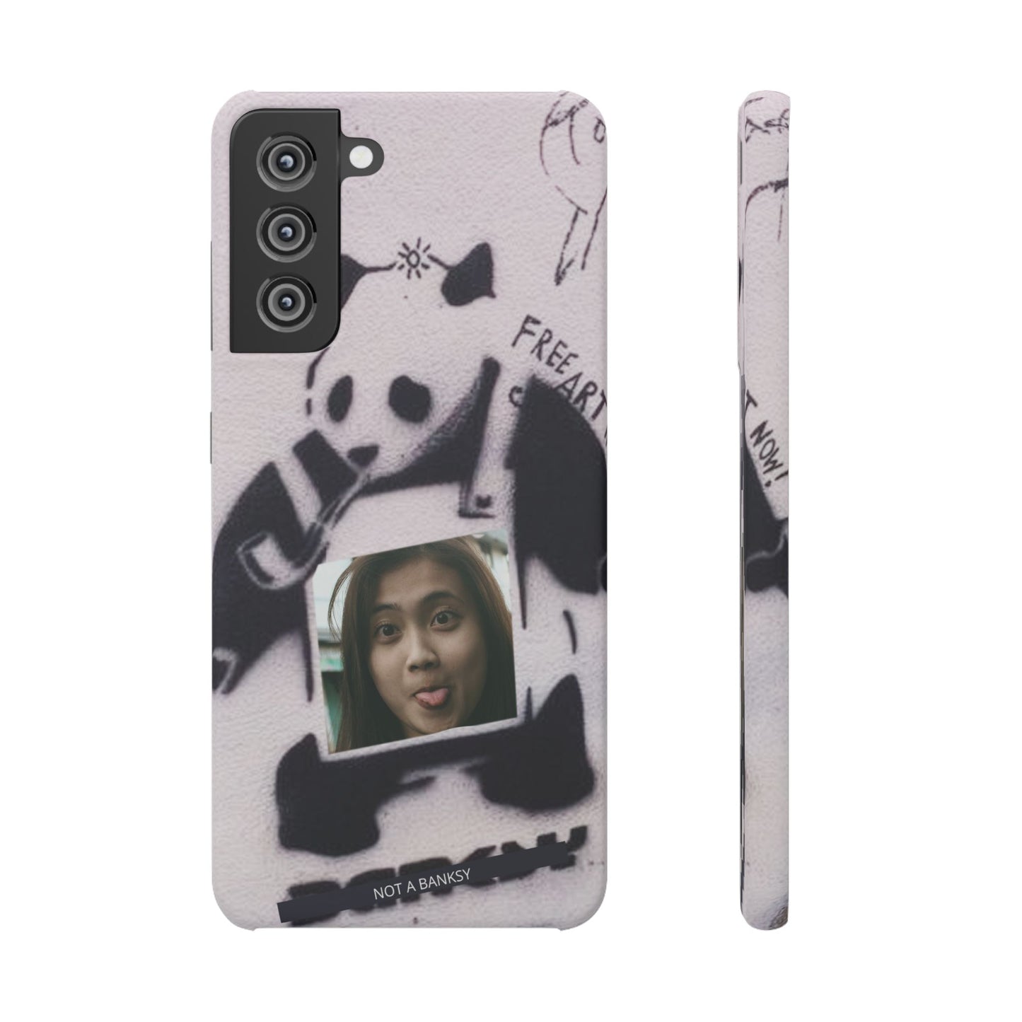Single Image Personalised Panda Stencil Slim Phone Case for Apple iPhone, Samsung Galaxy and Google Pixel.