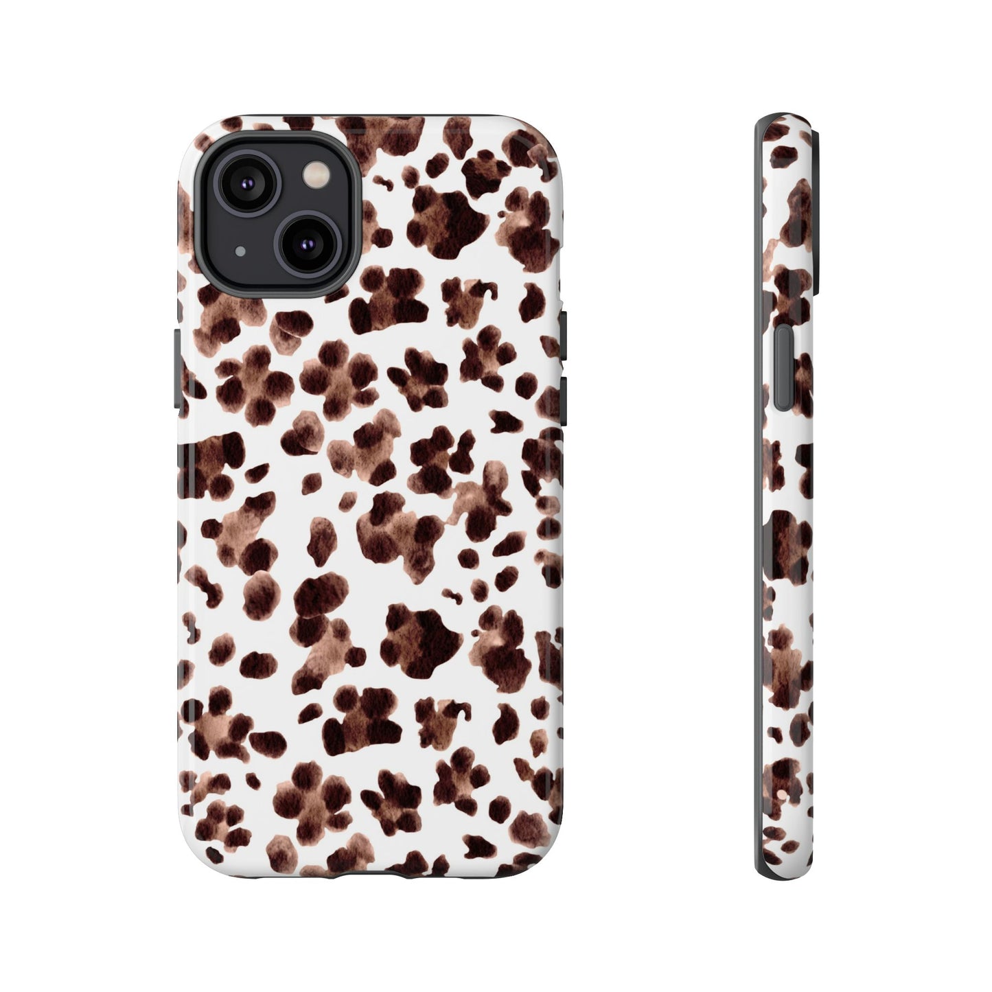 Brown Cowhide Print Phone Case — Tough Protective iPhone Cover