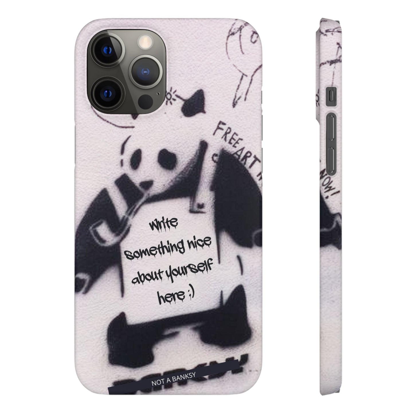 Personalised Panda Stencil Phone Case for Apple iPhone, Samsung Galaxy and Google Pixel.