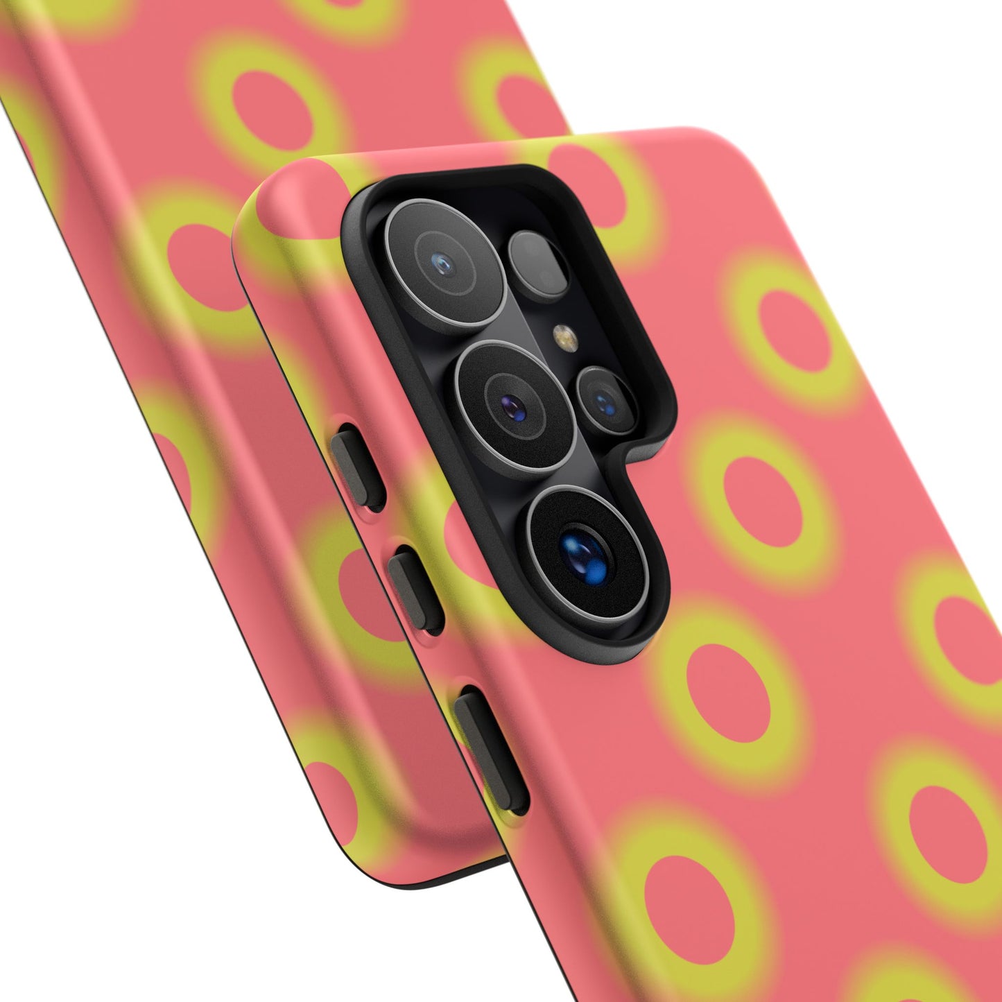 Neon Polka Dot Phone Case — Retro Pink & Lime Protective Cover