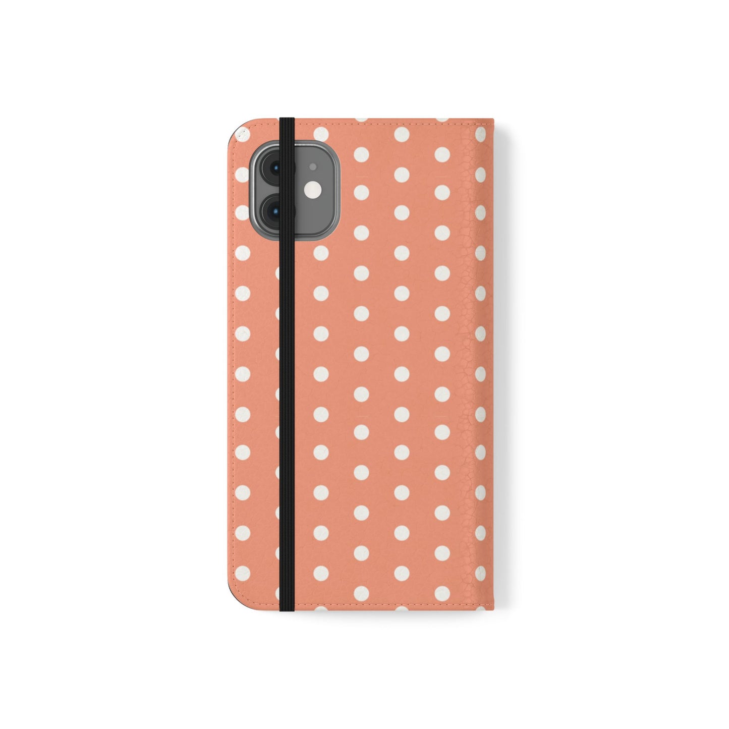 Polka Dot Flip Phone Case — Salmon Polka Dot Wallet Cover