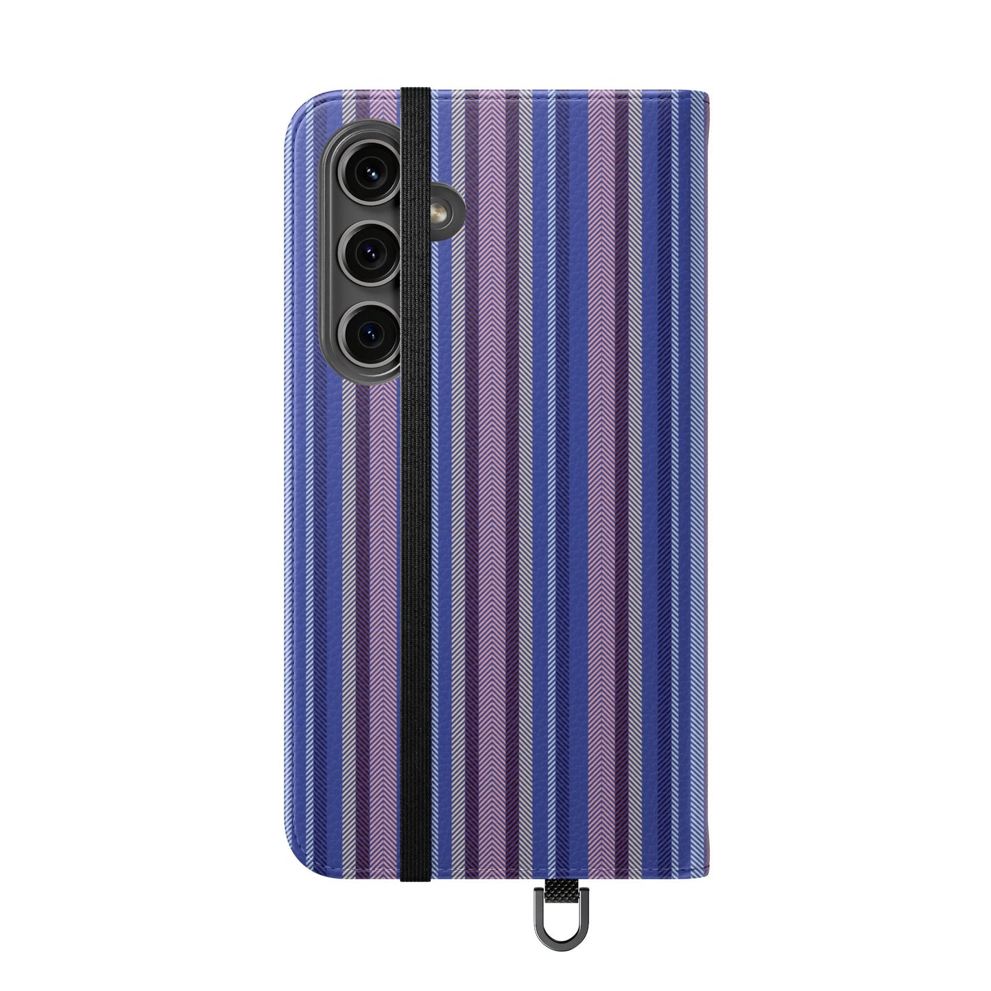 Striped Blue Flip Phone Case — Wallet Folio Phone Cover