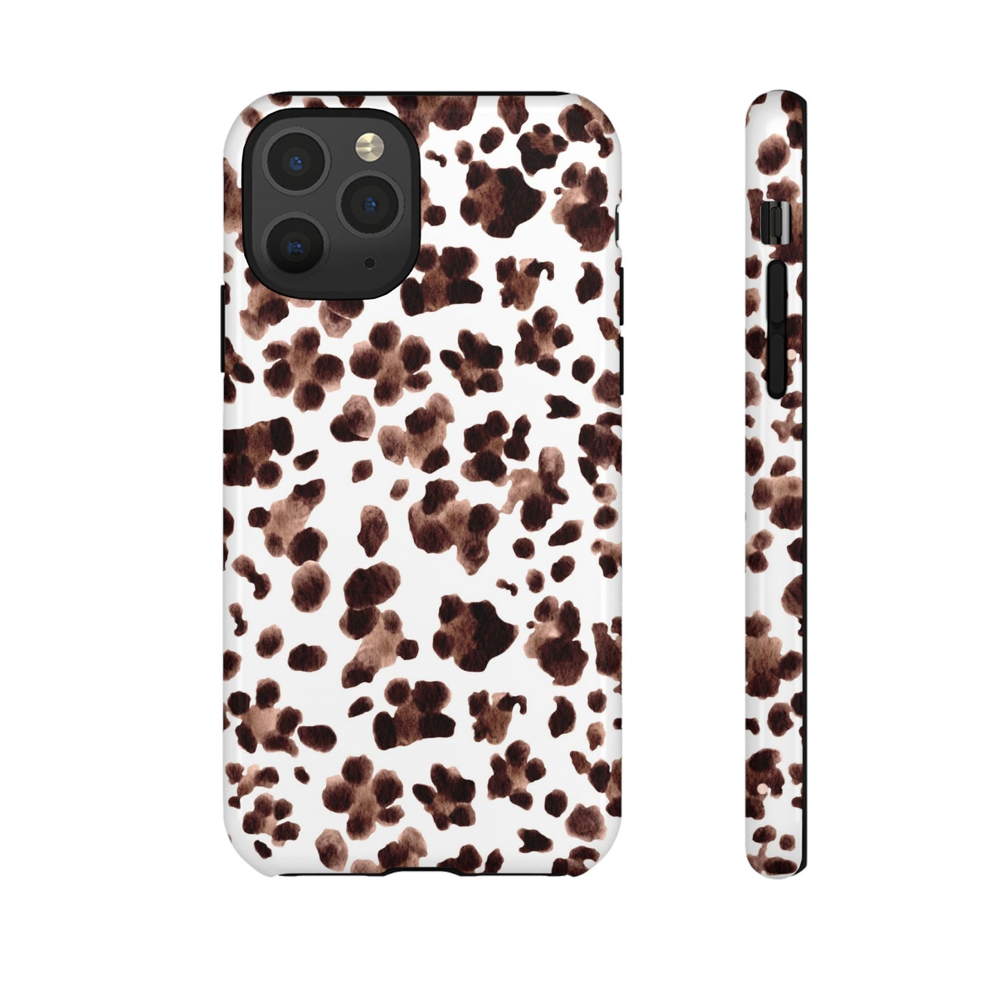 Brown Cowhide Print Phone Case — Tough Protective iPhone Cover