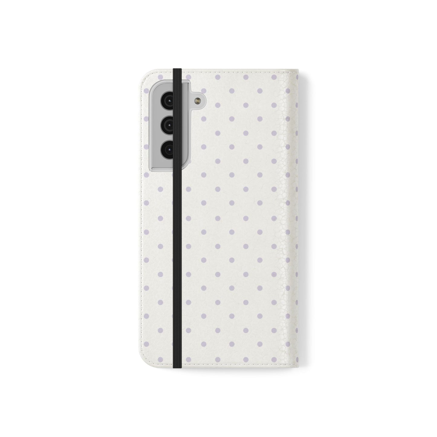 Polka Dot Flip Phone Case — White and Violet Polka Dot Wallet Cover