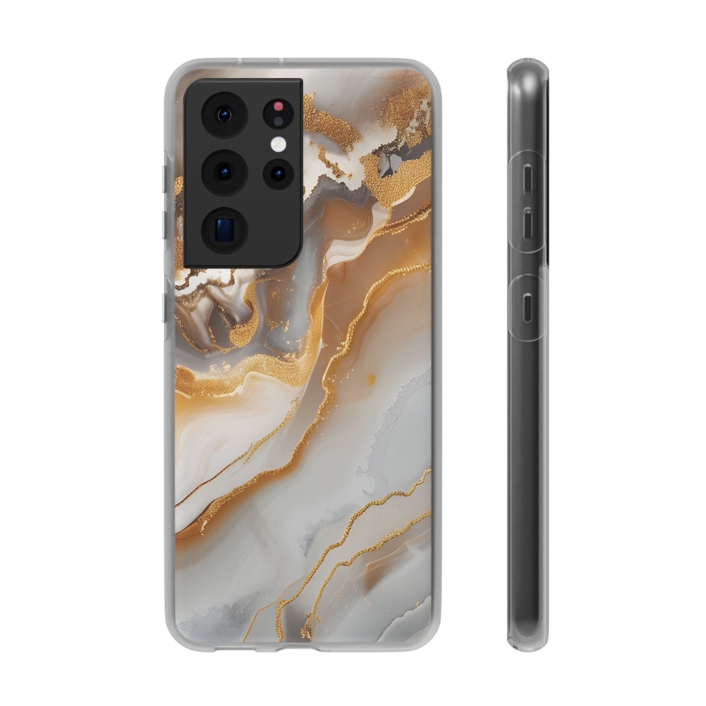 Gold Marble Flexi Phone Case for Apple iPhone and Samsung Galaxy.