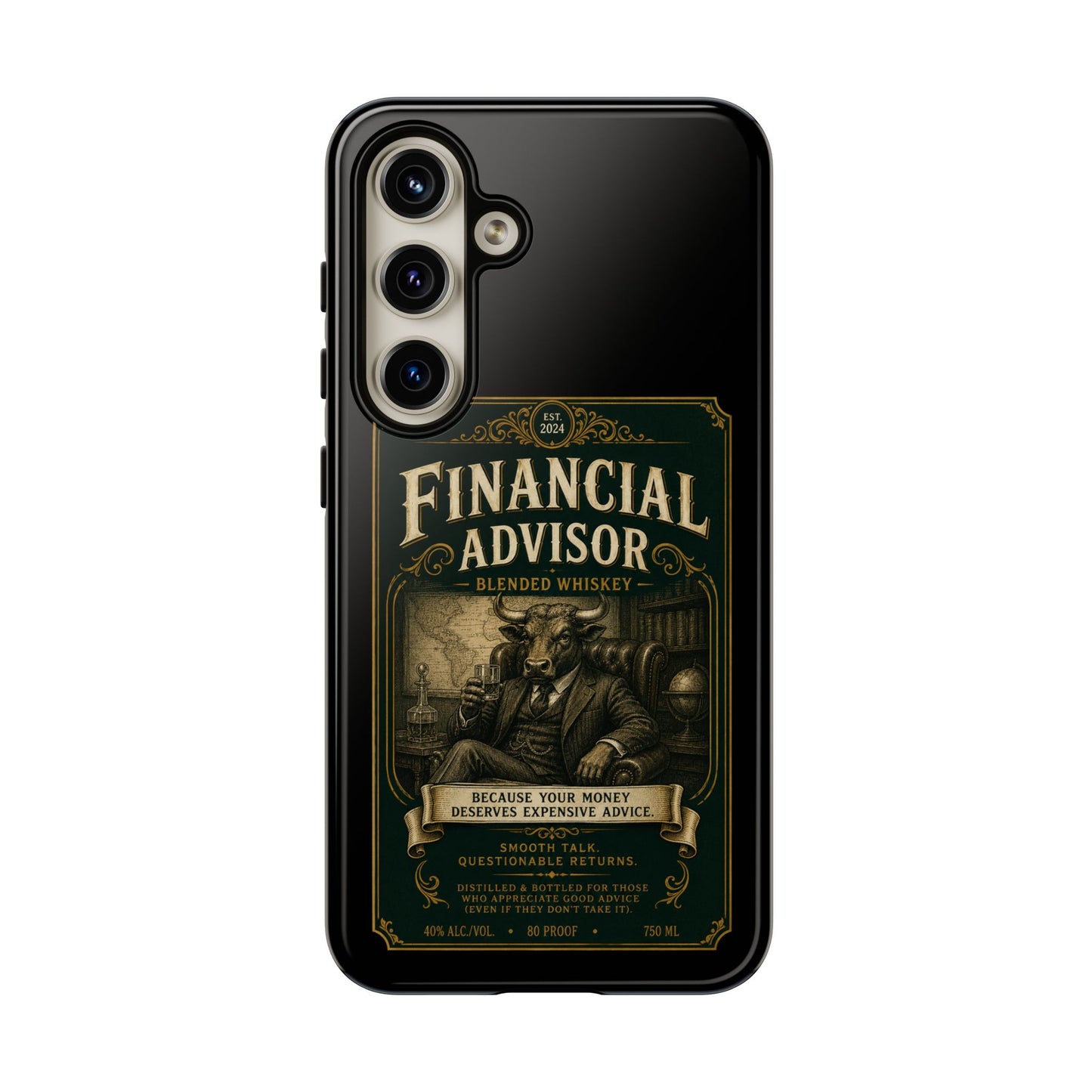Financial Advisor Phone Case — Vintage Whiskey Label Design