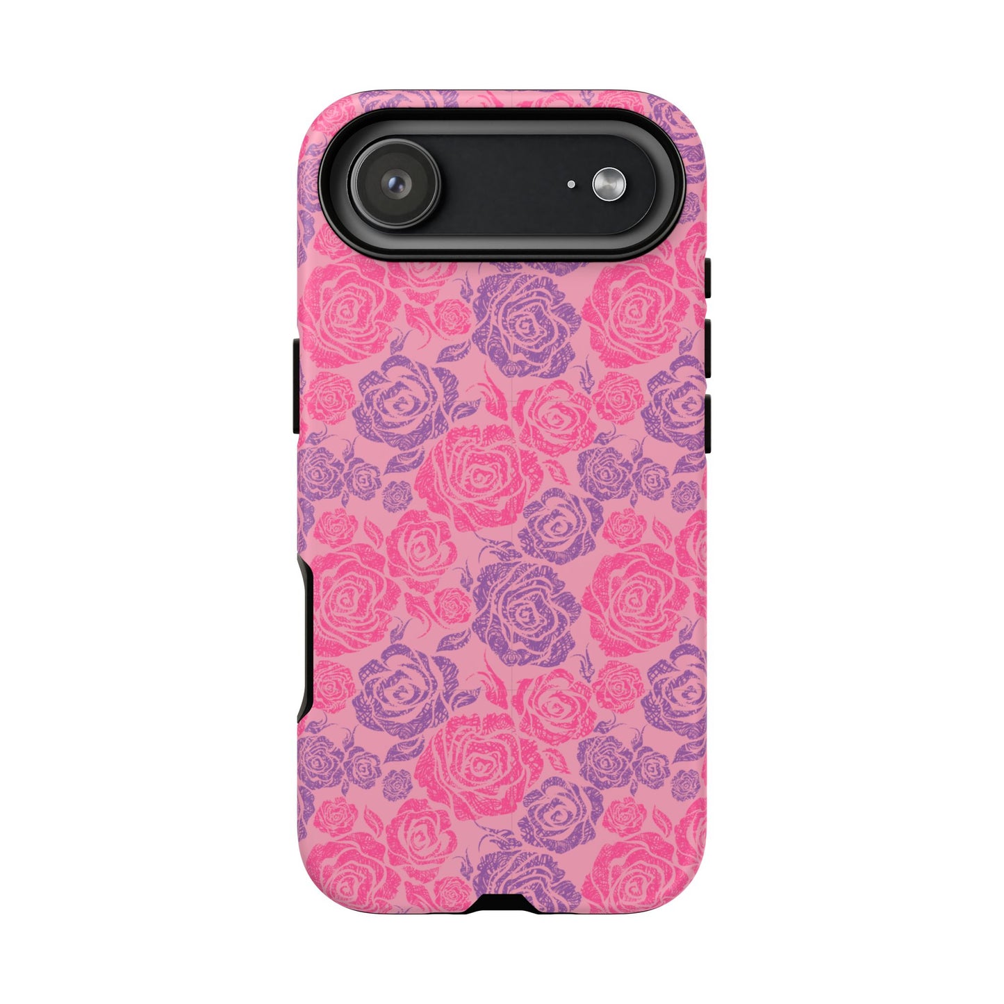 Pink & Lavender Rose Pattern Tough Phone Case