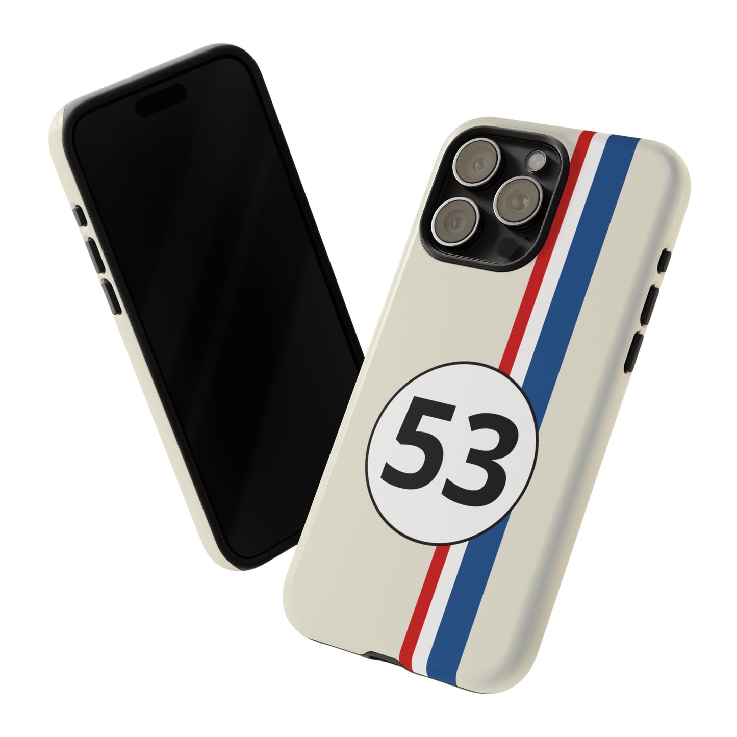Racing Stripe Personalised Number Tough Phone Case for Apple iPhone, Samsung Galaxy and Google Pixel.