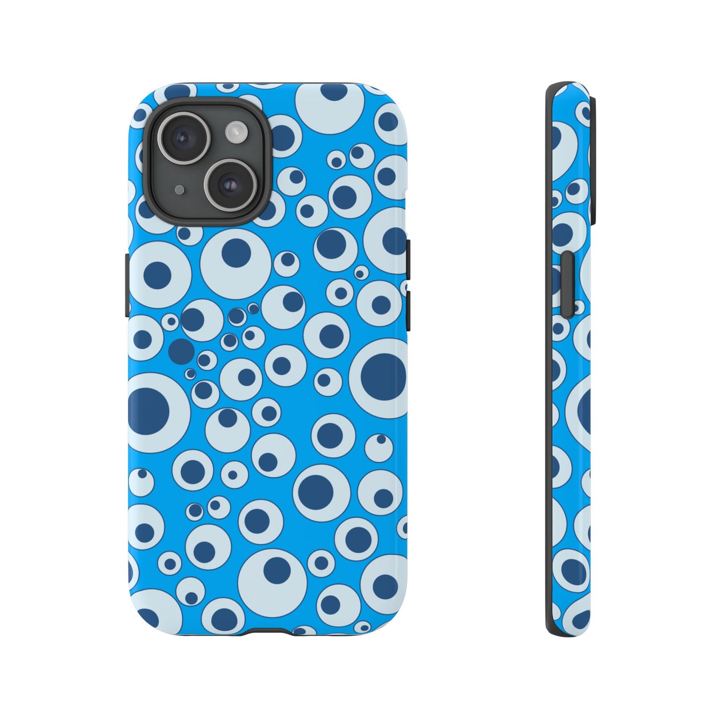 Blue Bubble Pattern Tough Phone Case — Retro Pop Circles Design