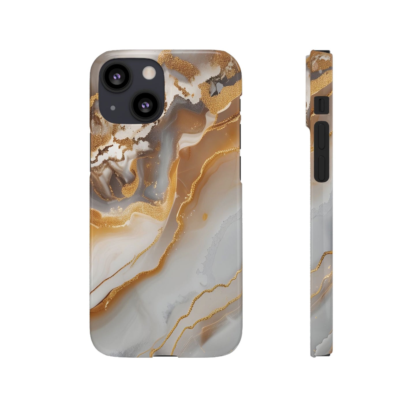 Gold Agate Phone Case – Marble Geode Snap Case
