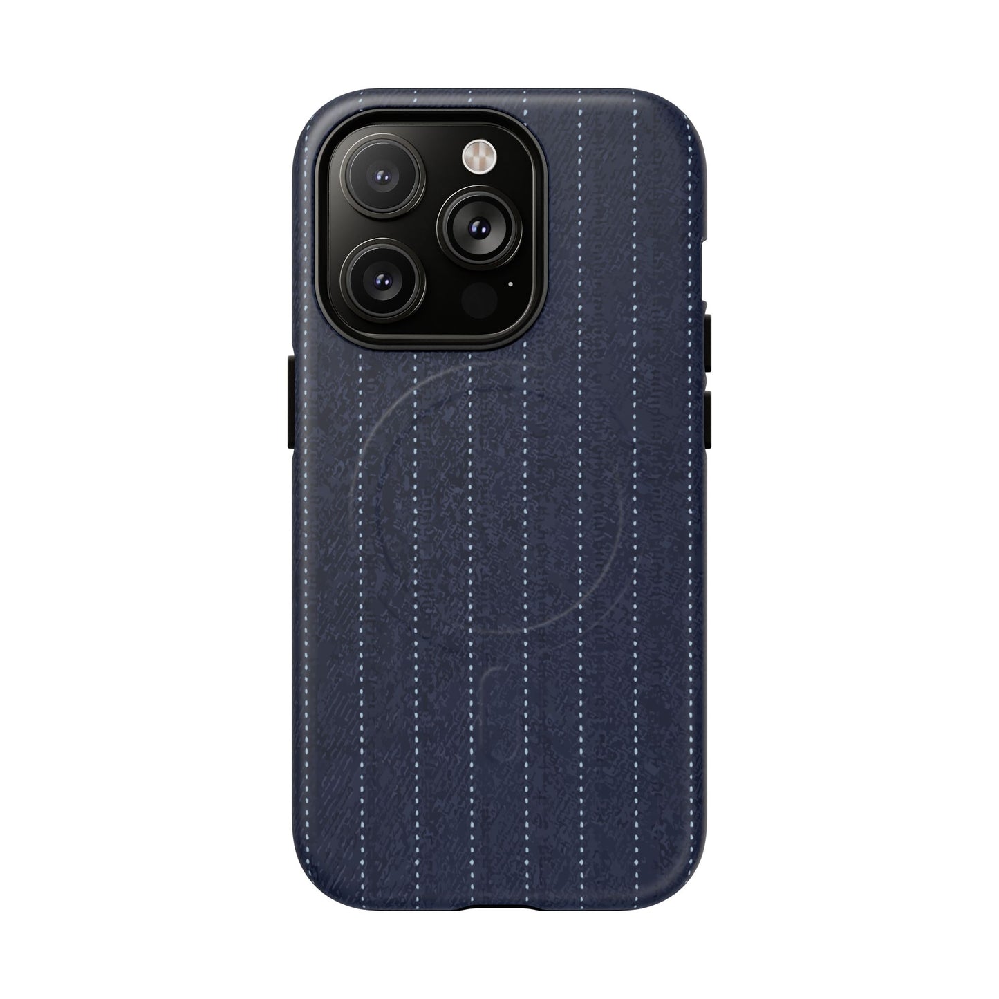 MagSafe Tough Phone Case — Navy Pinstripe Magnetic Protective Cover