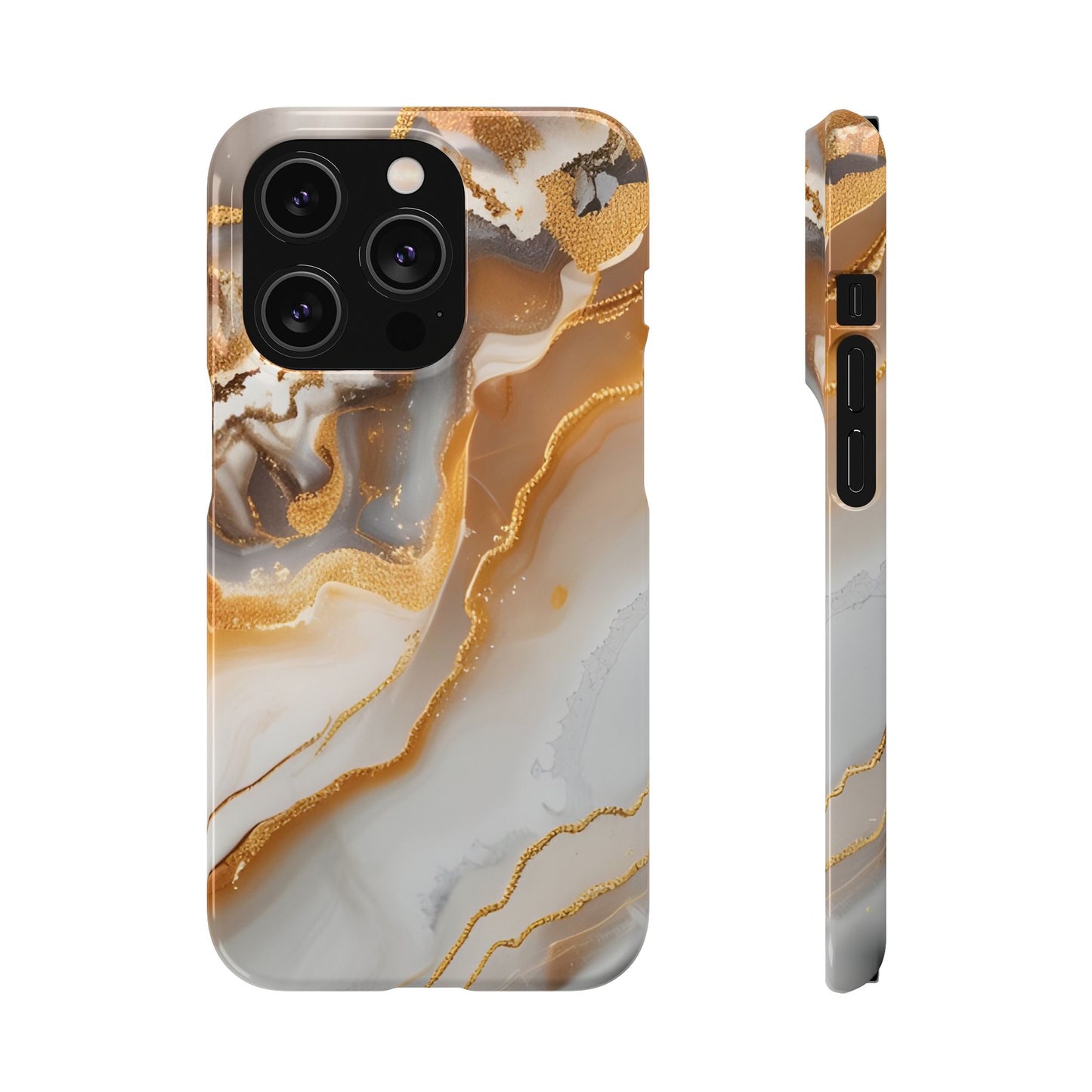 Gold Agate Phone Case – Marble Geode Snap Case
