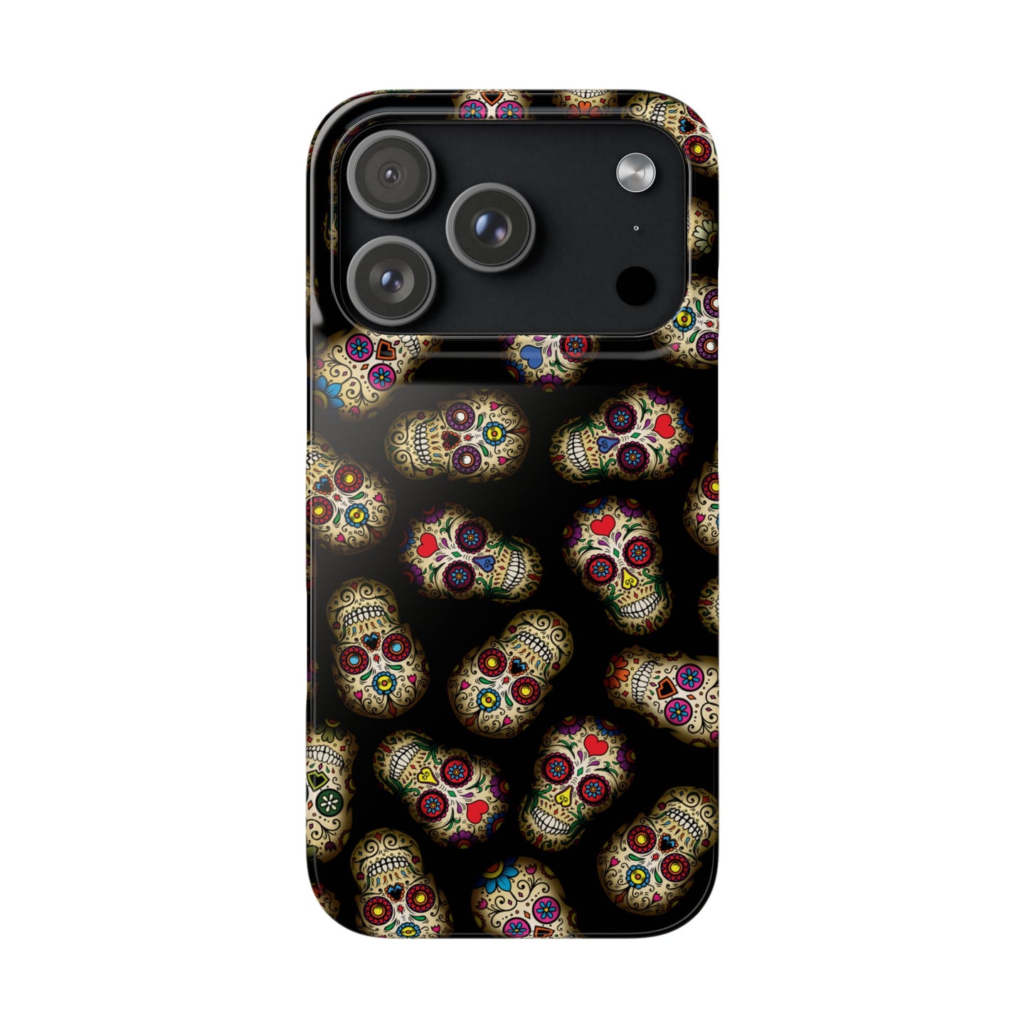 Sugar Skull — Day of the Dead Floral Slim Case for Apple iPhone, Samsung Galaxy and Google Pixel.