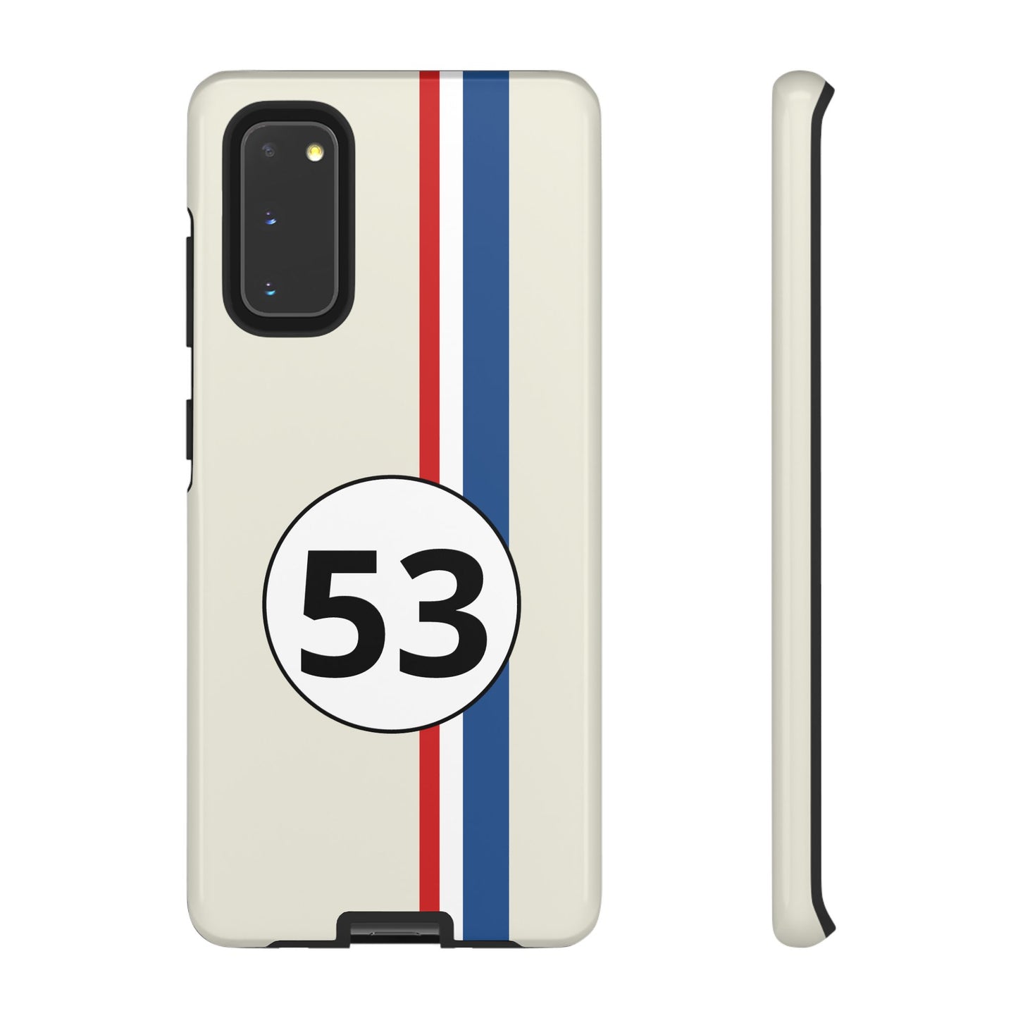 Racing Stripe Personalised Number Tough Phone Case for Apple iPhone, Samsung Galaxy and Google Pixel.