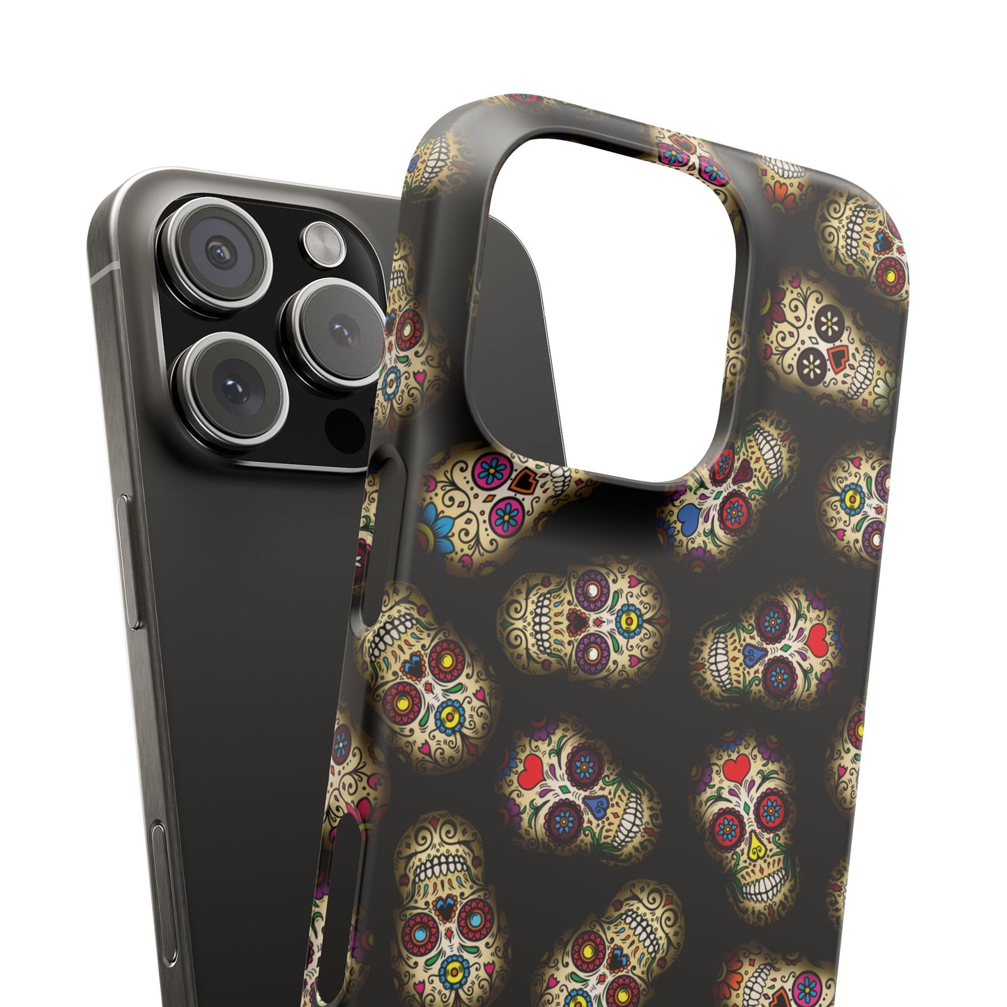 Sugar Skull — Day of the Dead Floral Slim Case for Apple iPhone, Samsung Galaxy and Google Pixel.