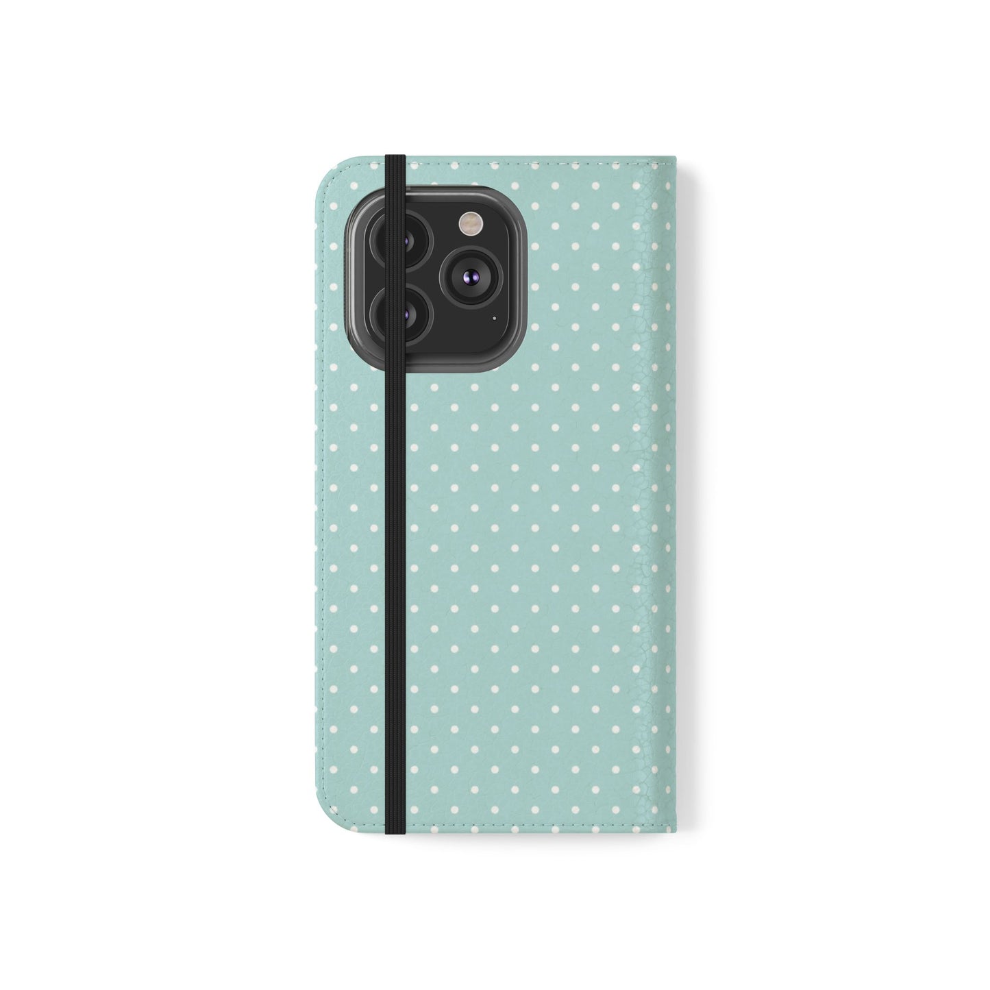Polka Dot Flip Phone Case — Pastel Blue Polka Dot Wallet Cover