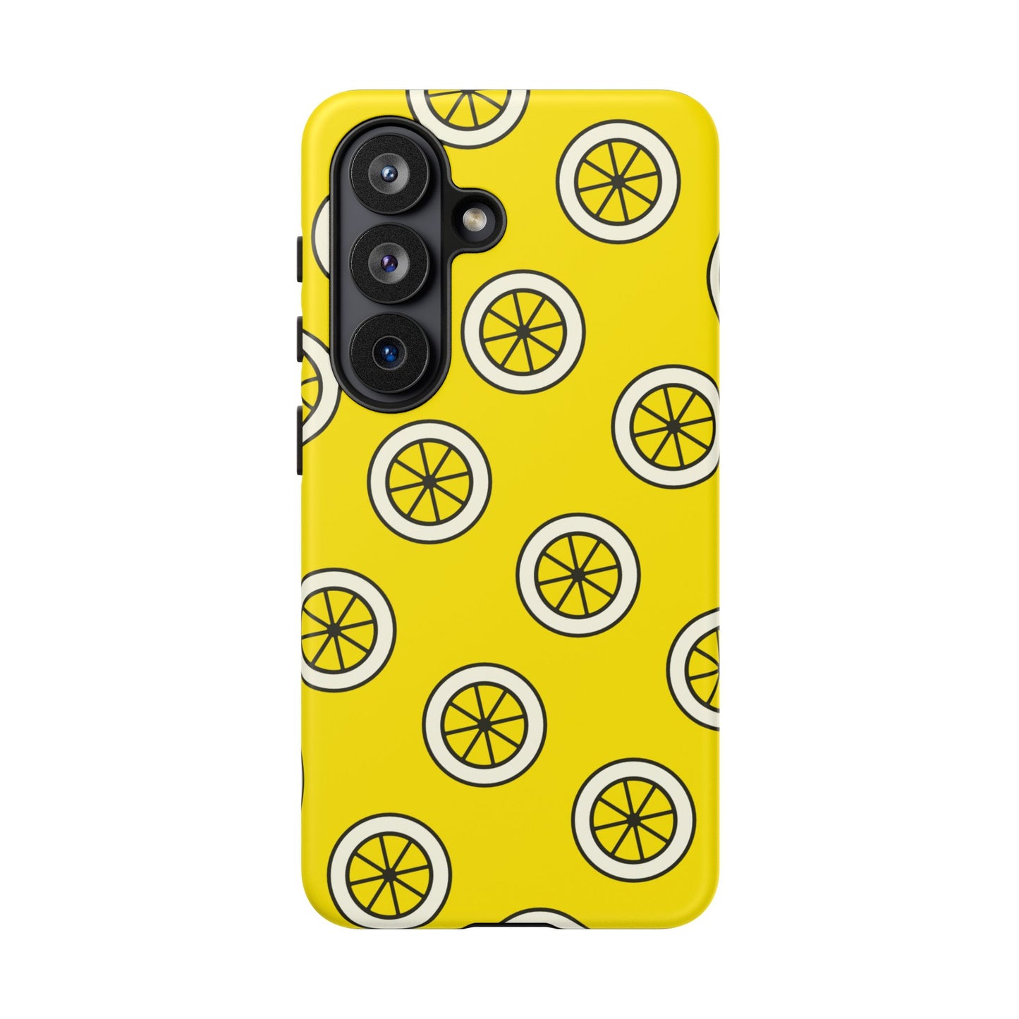 Yellow Lemon Pattern Tough Phone Case — Bright Citrus Protective Cover