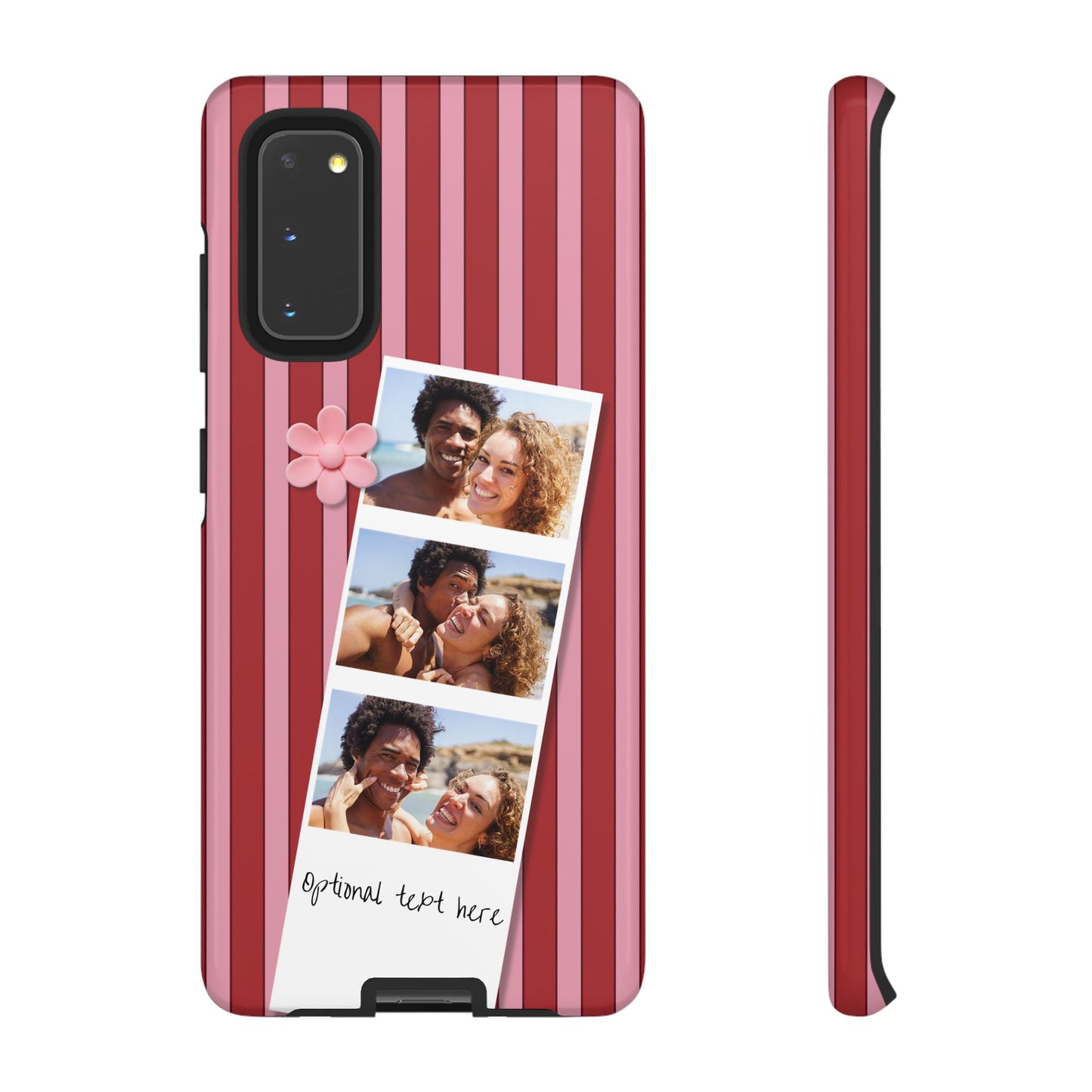 Customisable Three Photo Personalised Collage Tough Phone Case for Apple iPhone, Samsung Galaxy and Google Pixel.